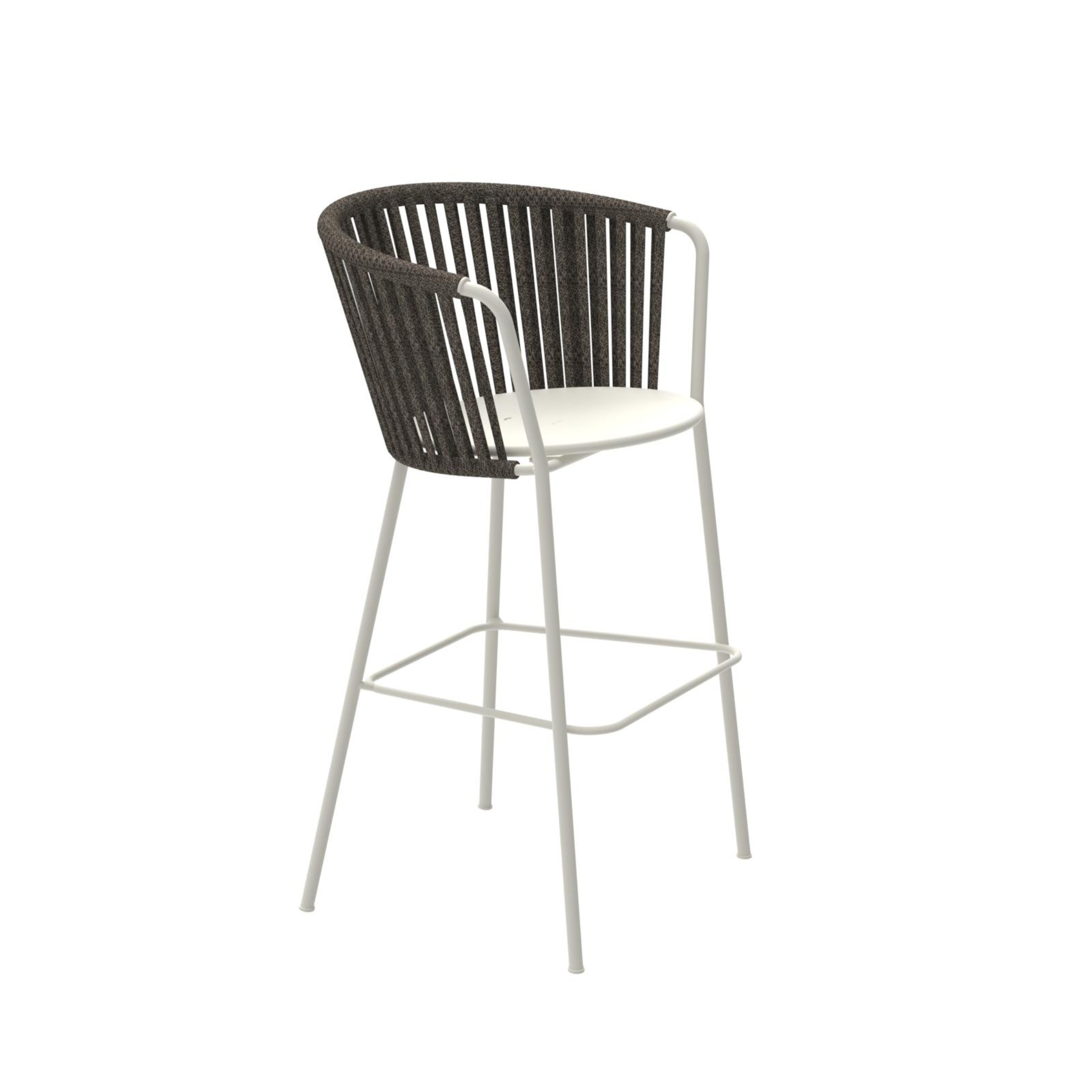 High stainless steel and rope "Daisy Rope" garden stool, 62x53 cm, 104 cm high.
