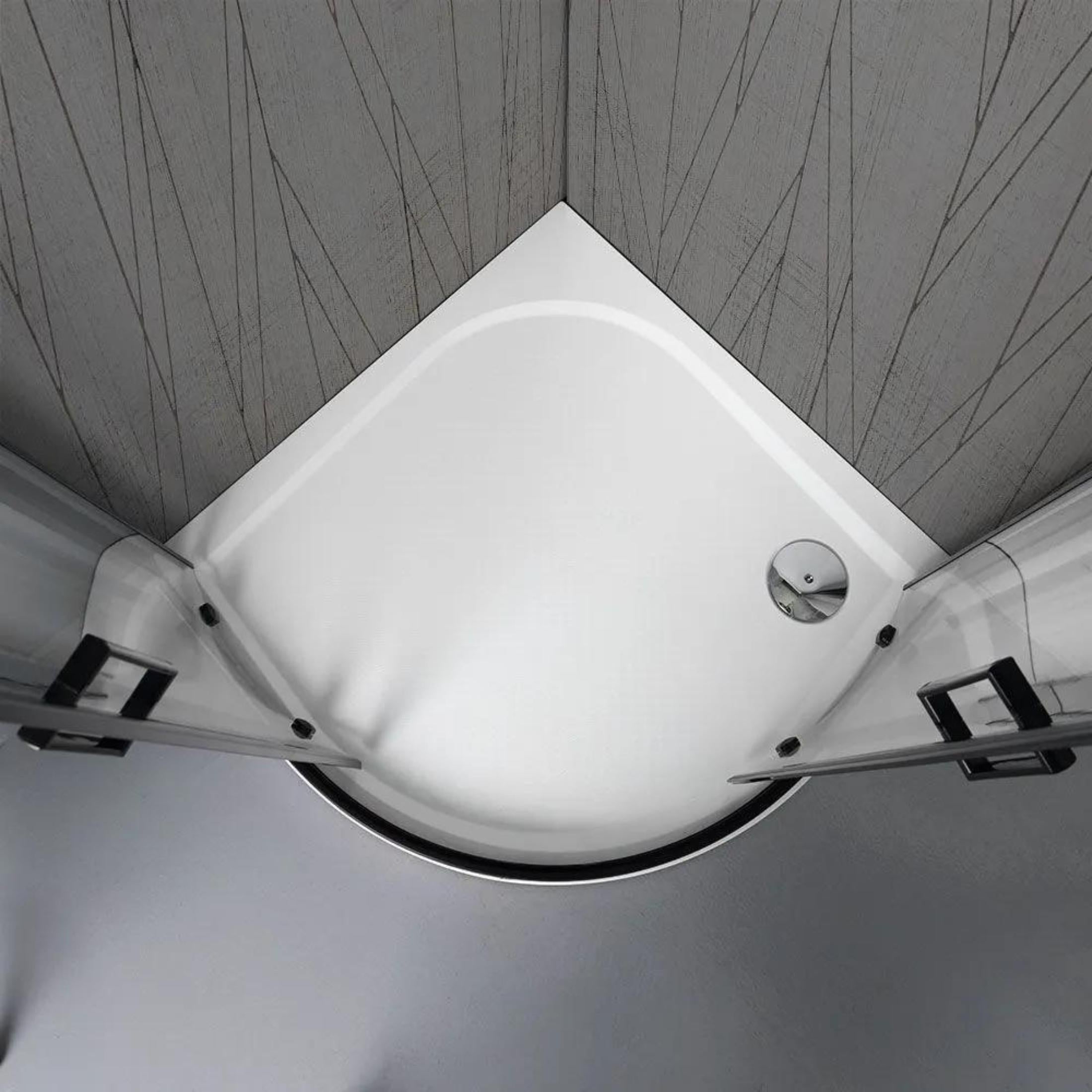 Semicircular shower enclosure "Cielo" in clear glass and matt black profile h 190 cm