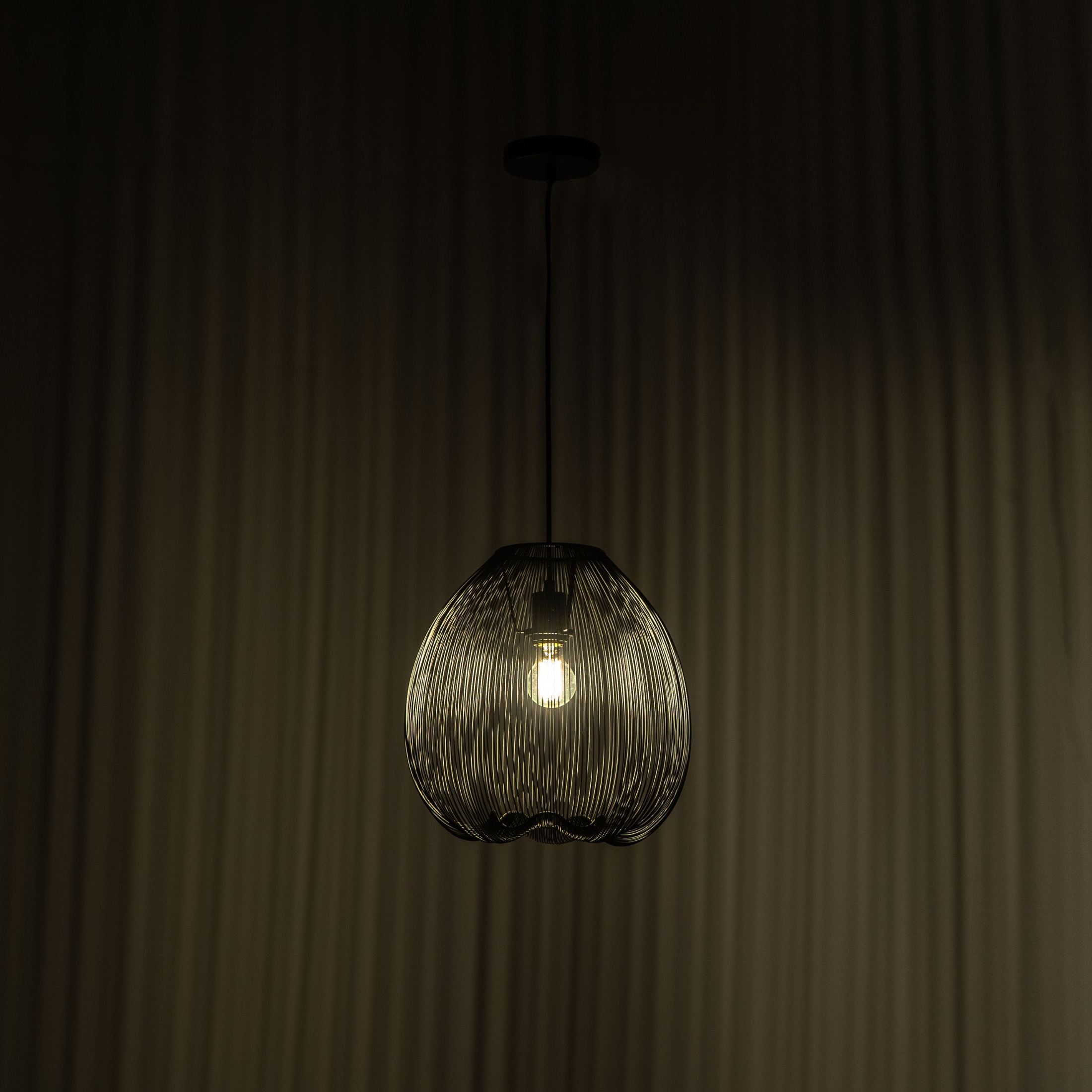"Sirio" hanging and table lamp with metal shade