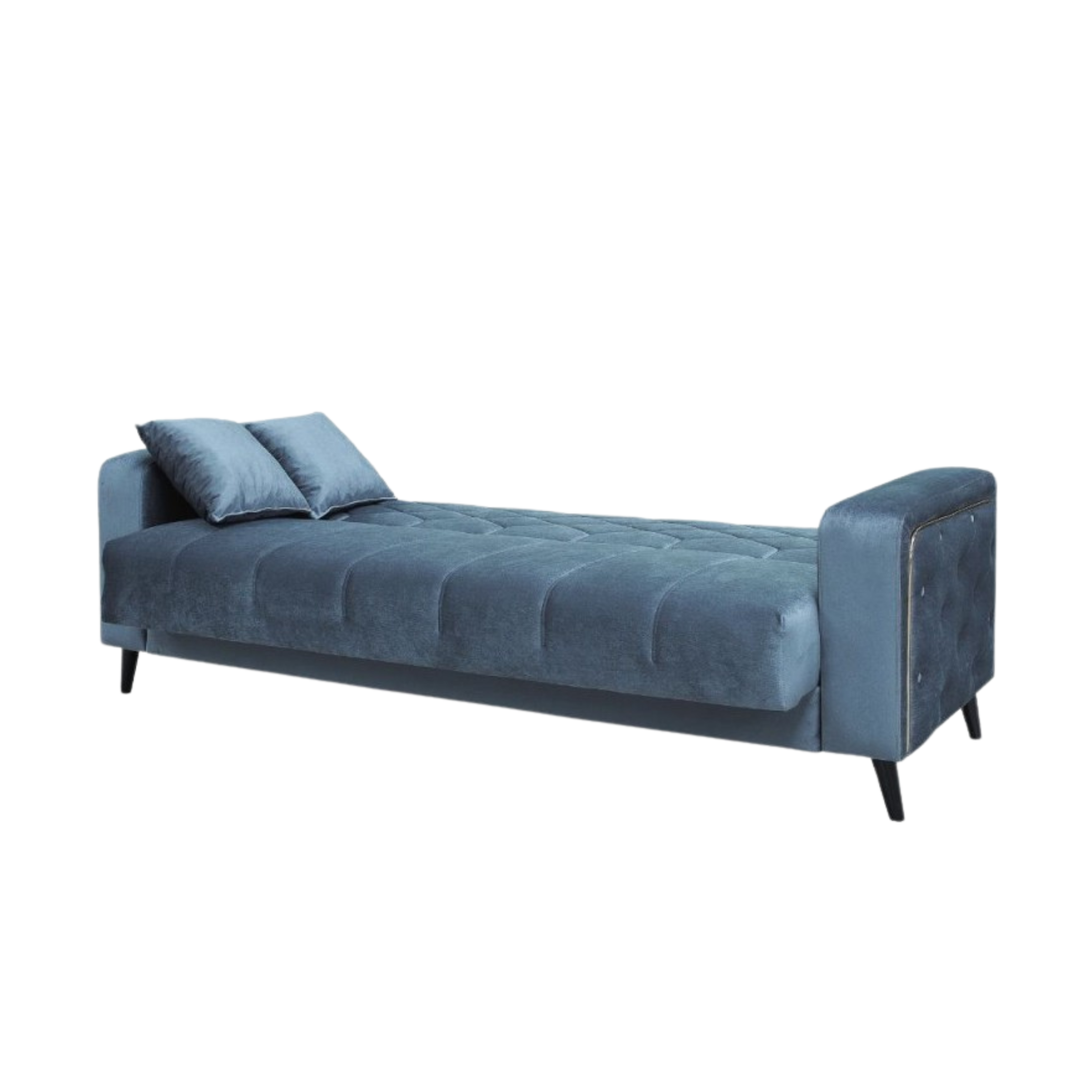 Modern 3-seater "Lisa" velvet sofa bed for living room, 225x85 cm, 84h
