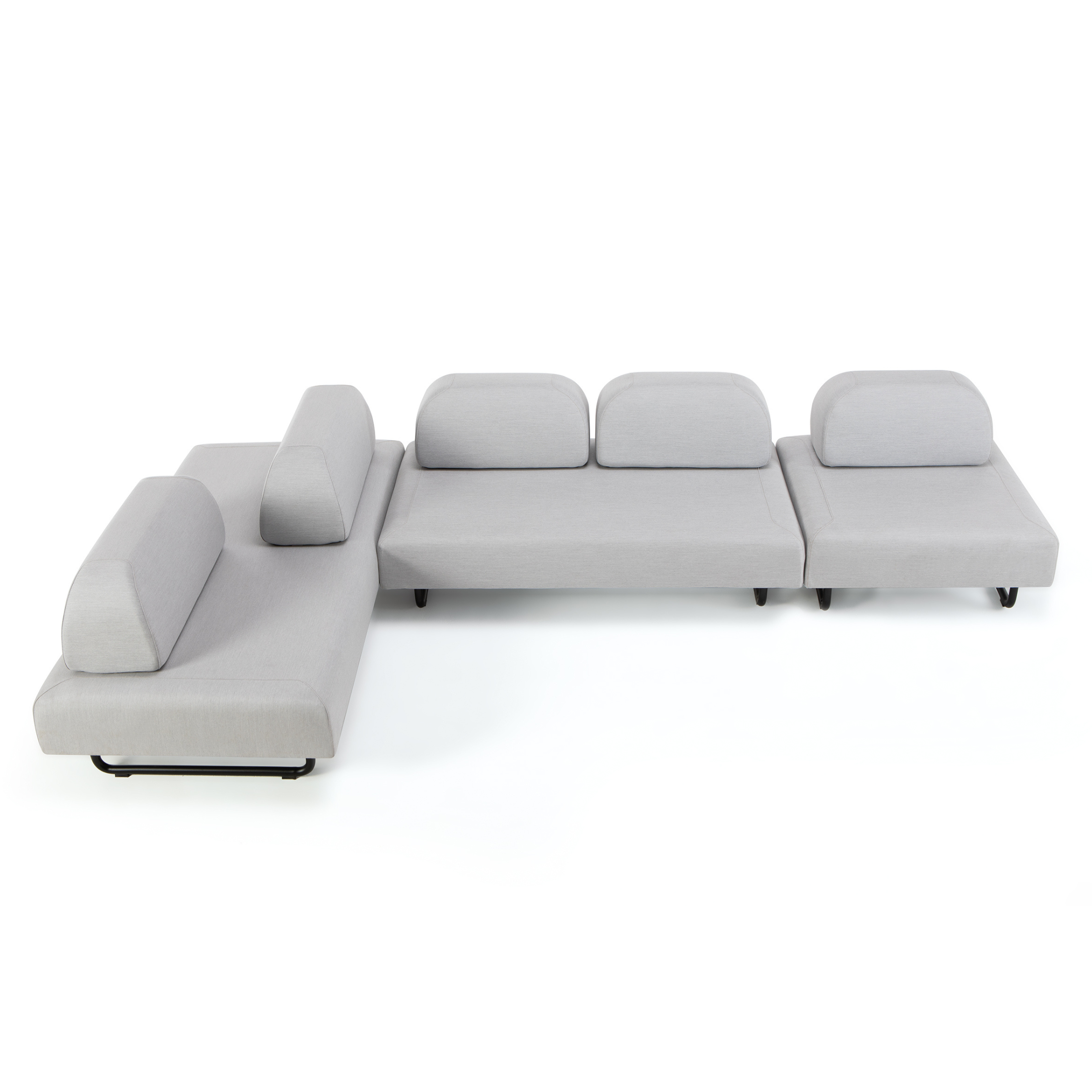 "Santa Fe" double padded sofa module in metal for the garden, 150x90 cm, 70 cm high.
