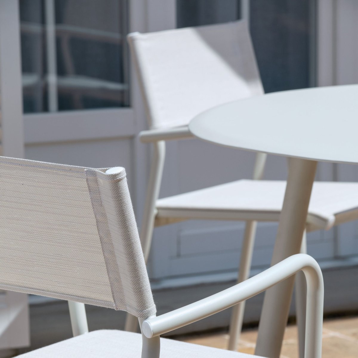 Set di sedie con seduta e schienale in telo "Emma" da giardino impilabili cm 59x56 83h - MondoViro