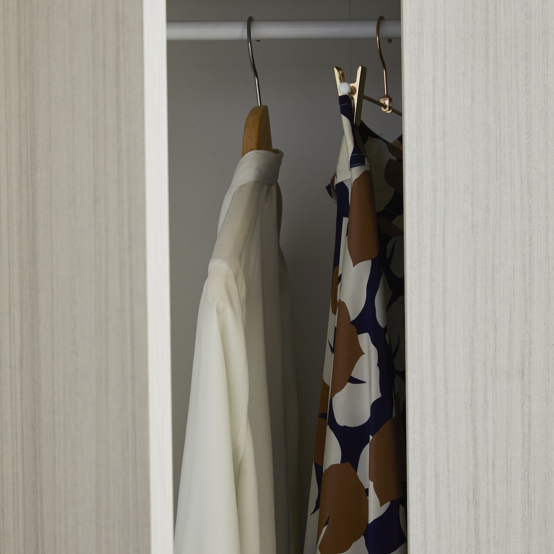 Modern 2-door wooden wardrobe "Class2" coat hanger cm 77x52 182h