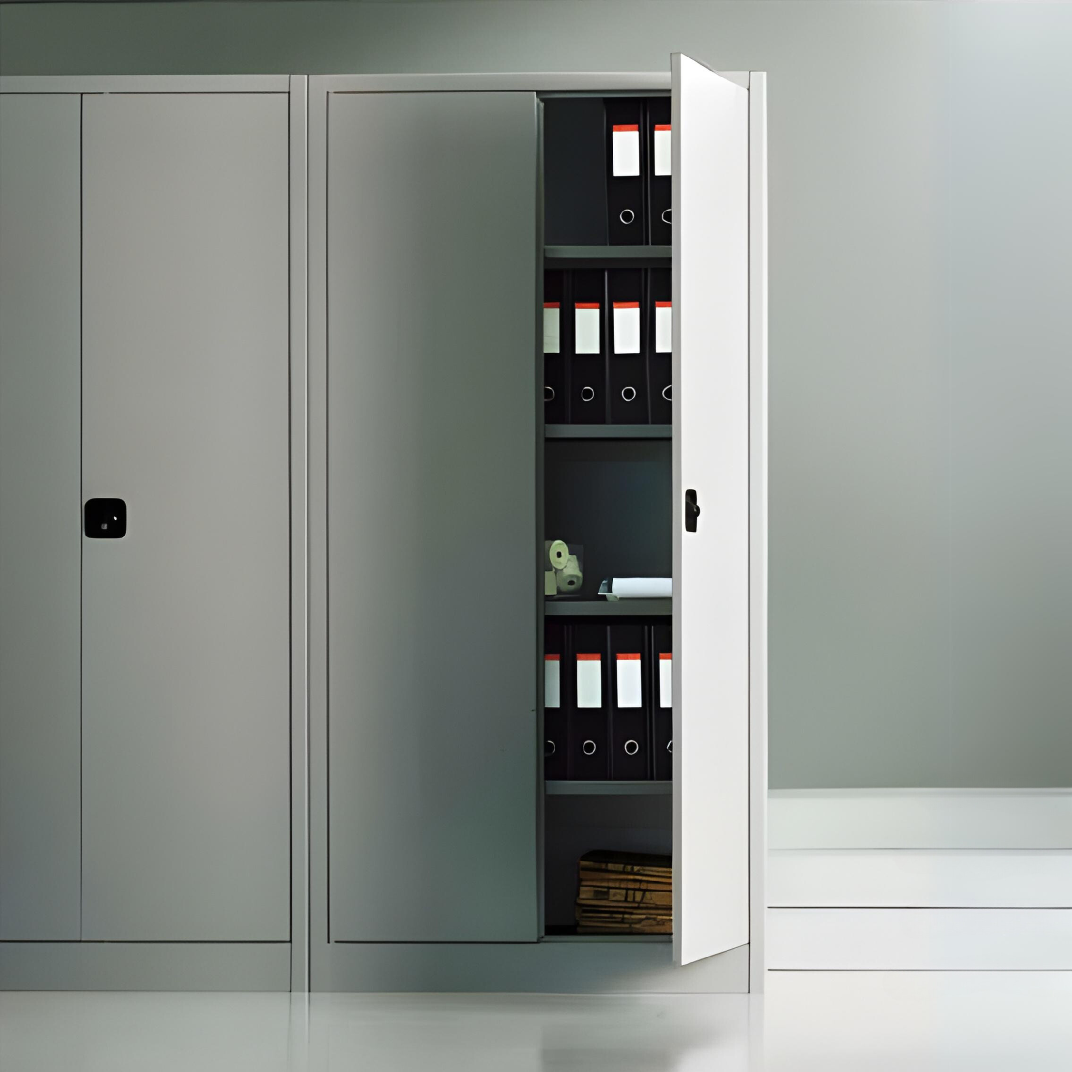 "Arb" 2-door metal office cabinet with adjustable shelves, 100x45 cm, 200 cm high