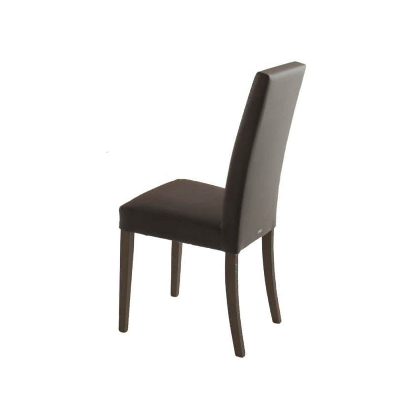 Set of "Nancy" dining chairs upholstered in eco-leather with wooden legs, 47x47 cm, 101h