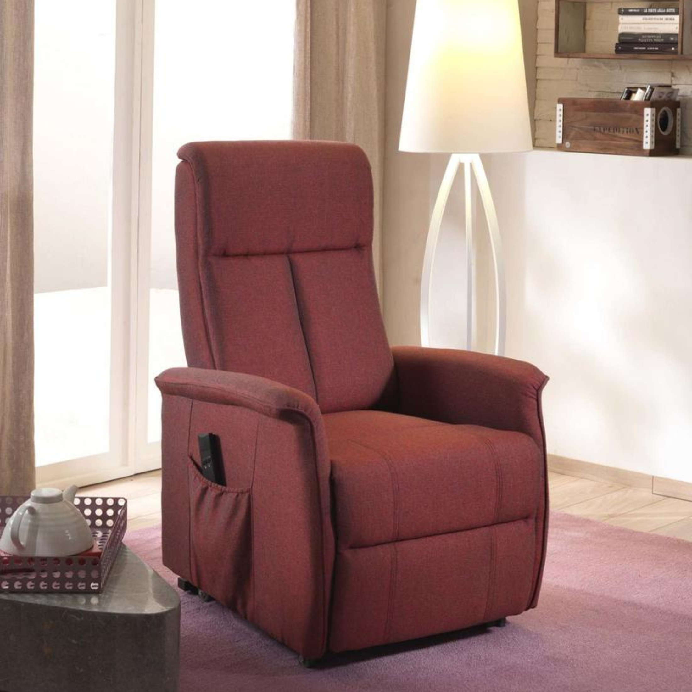 "Randall" reclining armchair with lift function, 2 motors, 82x75 cm, 110 cm high.