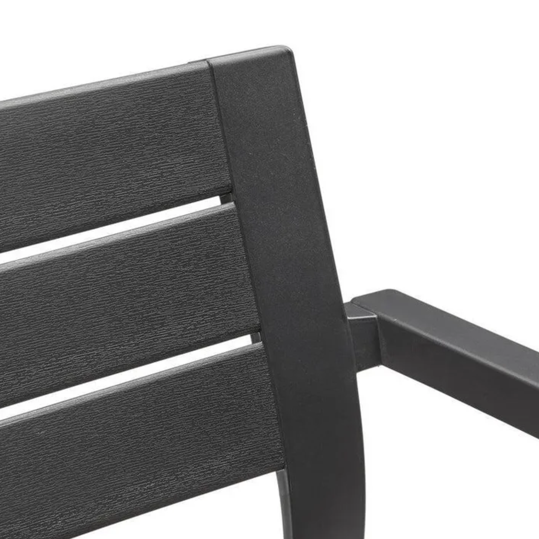 Set of 6 "Helena" garden chairs with stackable polypropylene armrests, 61.5x58.5 cm, 79h