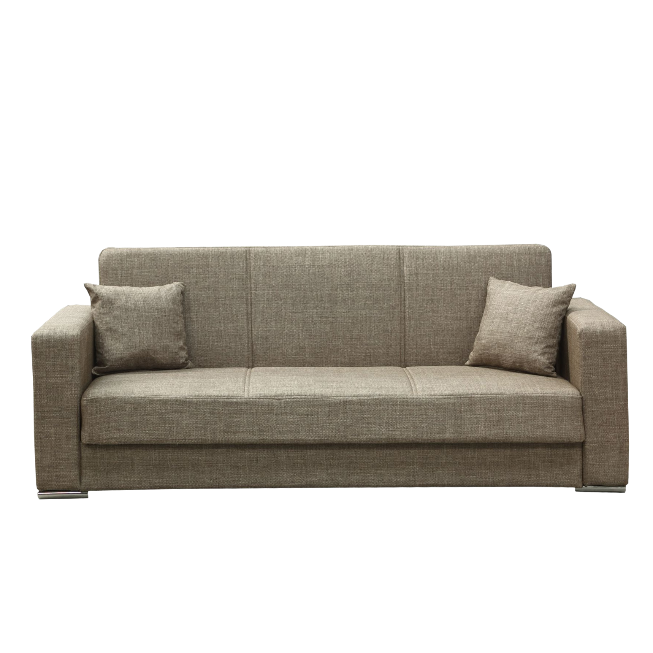 "Futura" 3-seater sofa bed in fabric with chromed feet, 220x84 cm, 82h