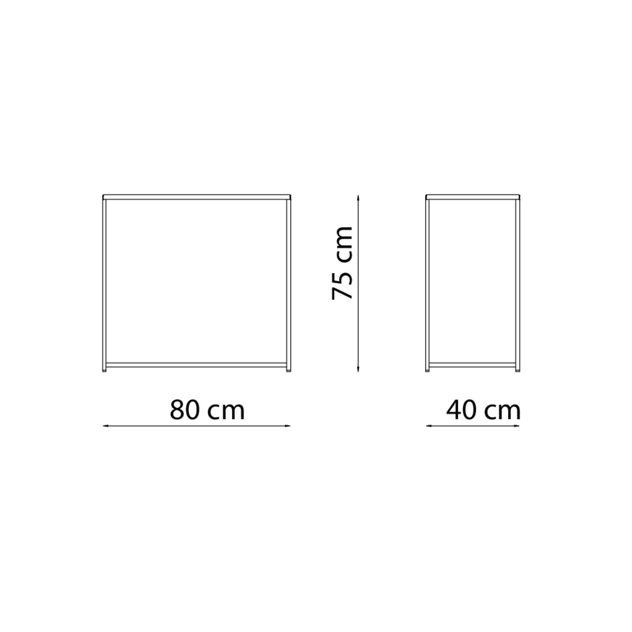 "Daisy" mobile metal garden console table, 40x80 cm, 75 cm high