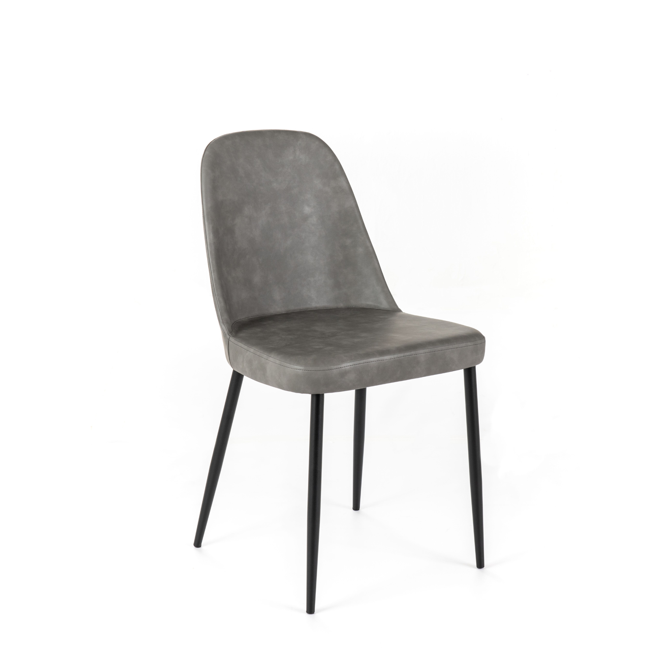 Set of modern "Damasco" dining chairs upholstered in soft-touch faux leather