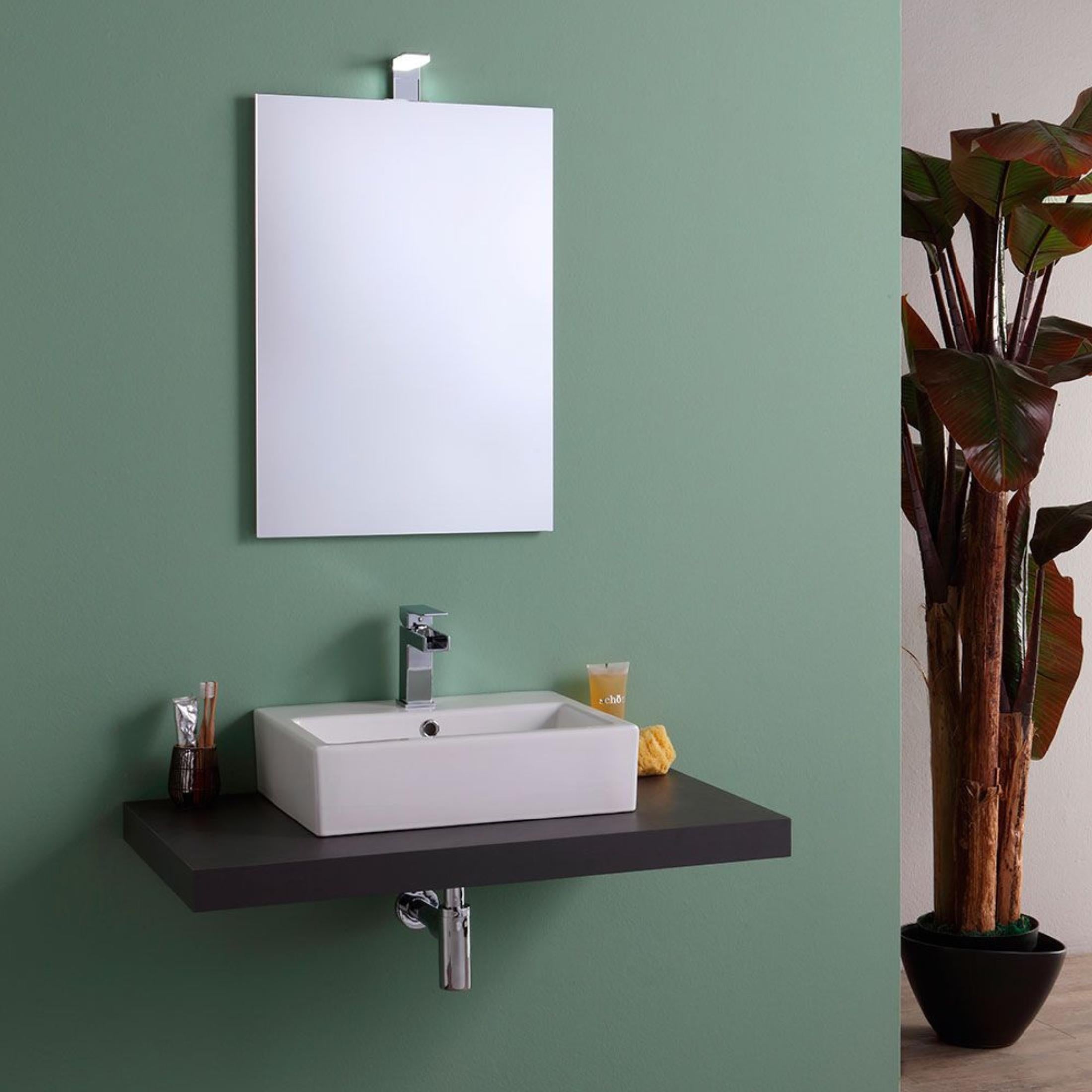 Rectangular LED mirror "Salem" without frame with lamp 50x70 cm