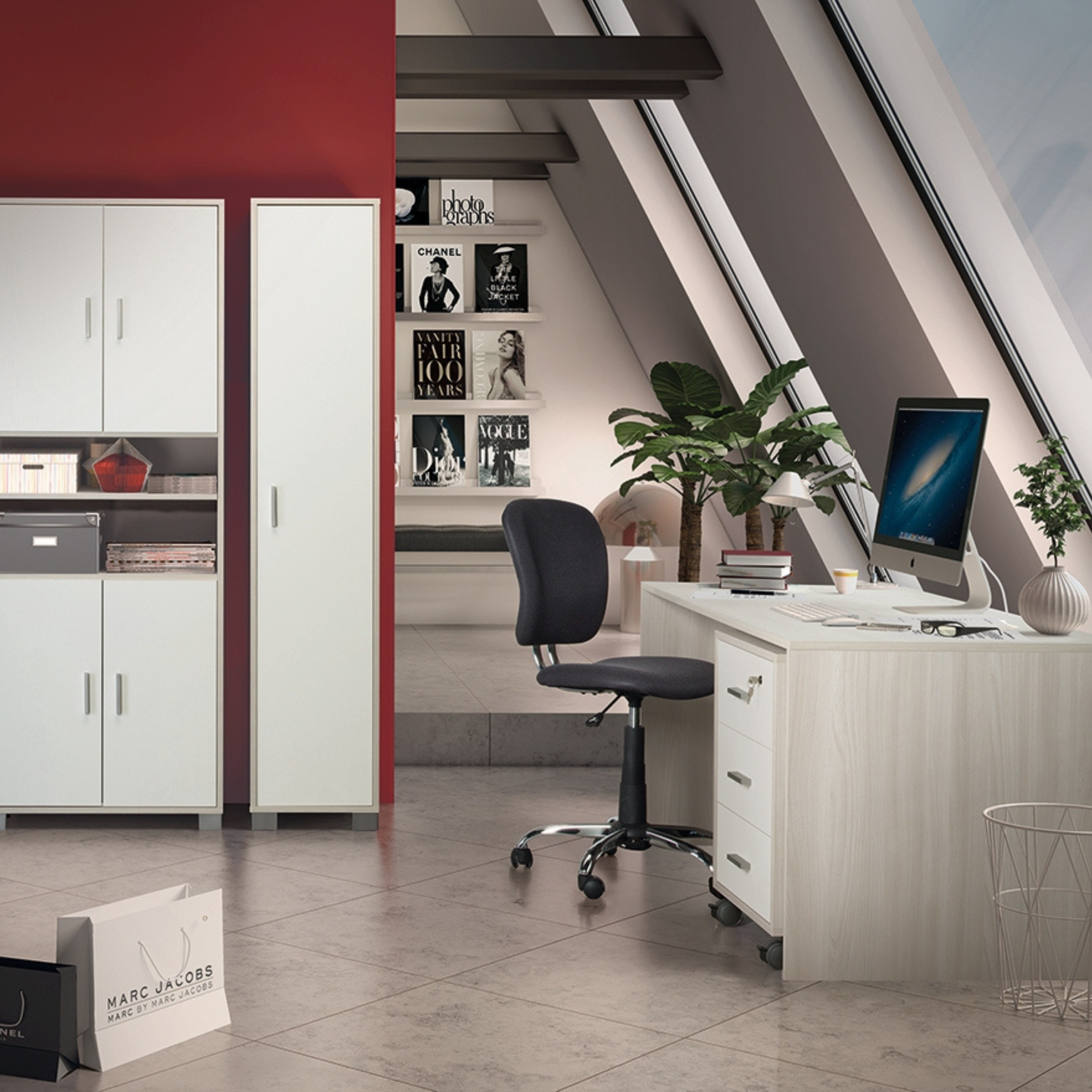 3-drawer "Drop" desk unit with wheels, 50x41 cm, 70 cm high