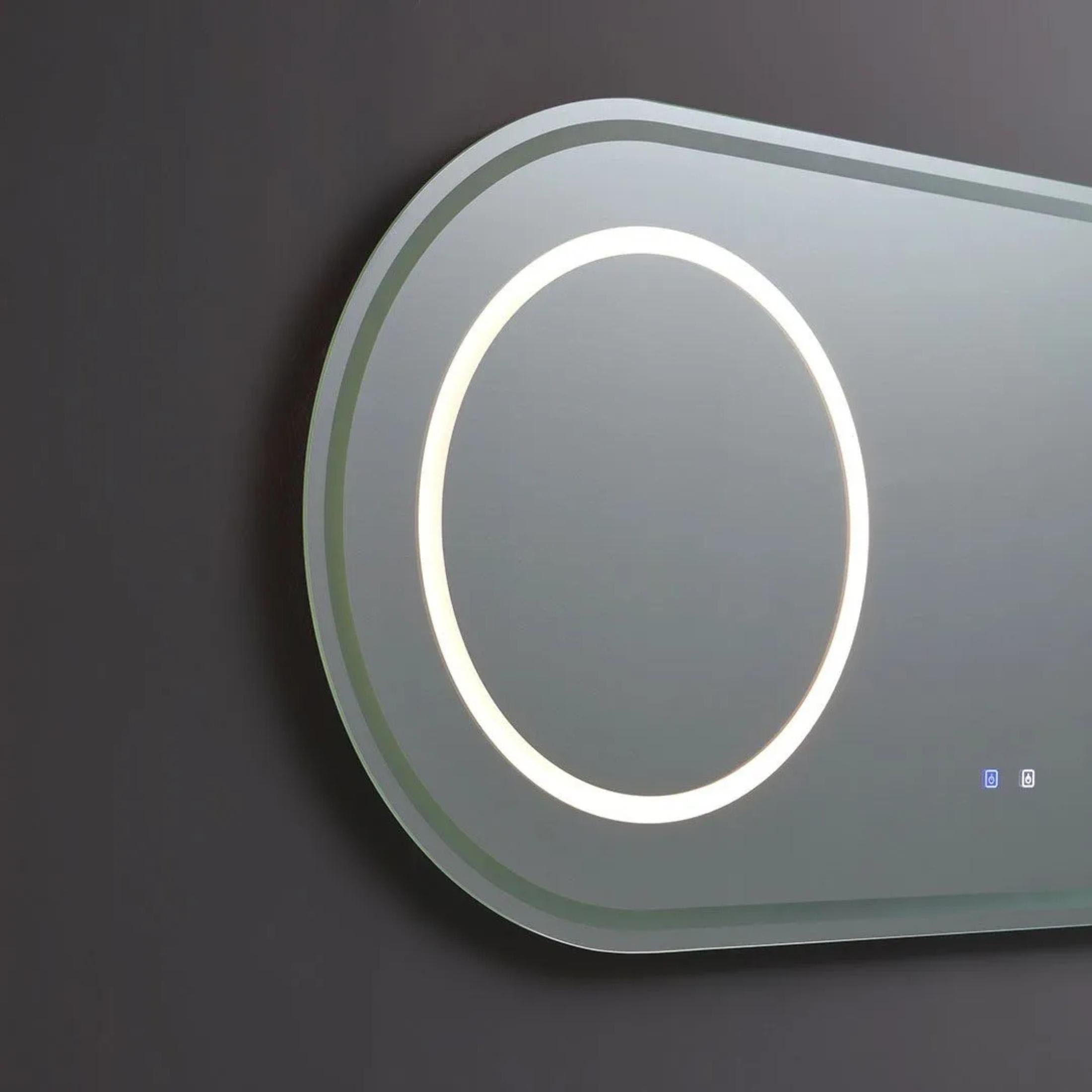 "Luce" double-sided LED bathroom mirror in aluminum, 180x80 cm.