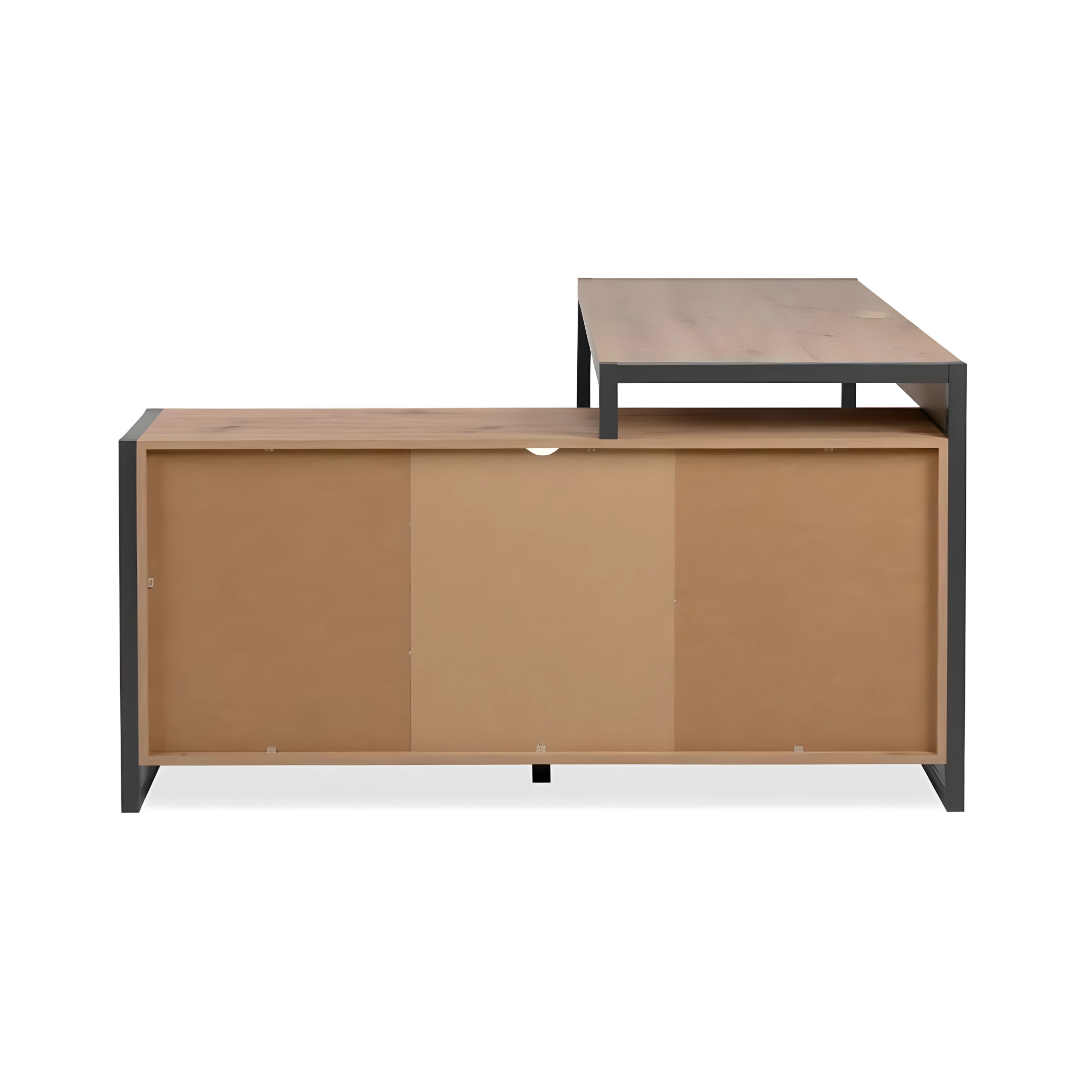 Modern "Denver" corner desk, reversible, anthracite oak, 142x139 cm, 75h