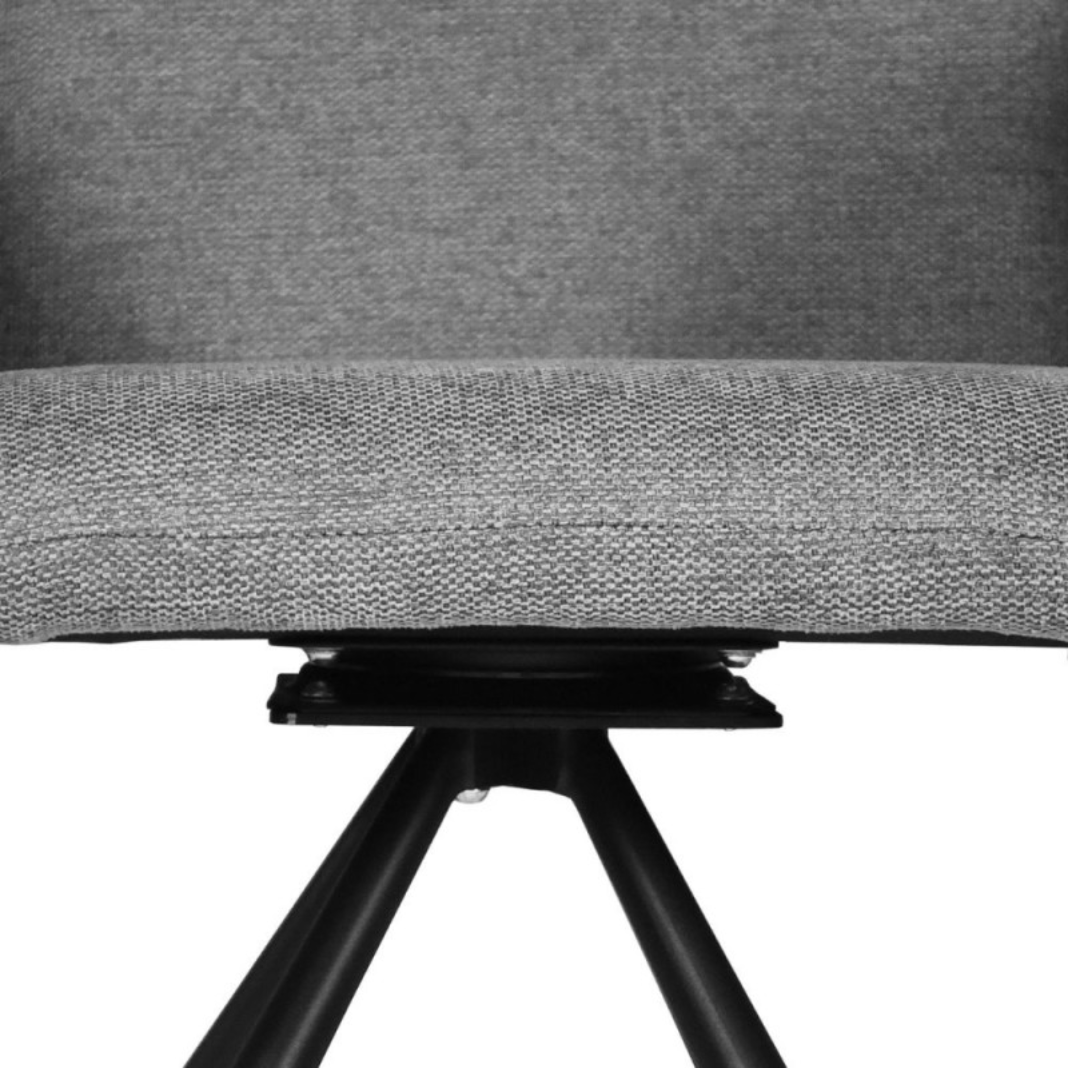 Set of "Mosaic" swivel dining chairs upholstered in fabric with black metal legs cm 66x63 88h