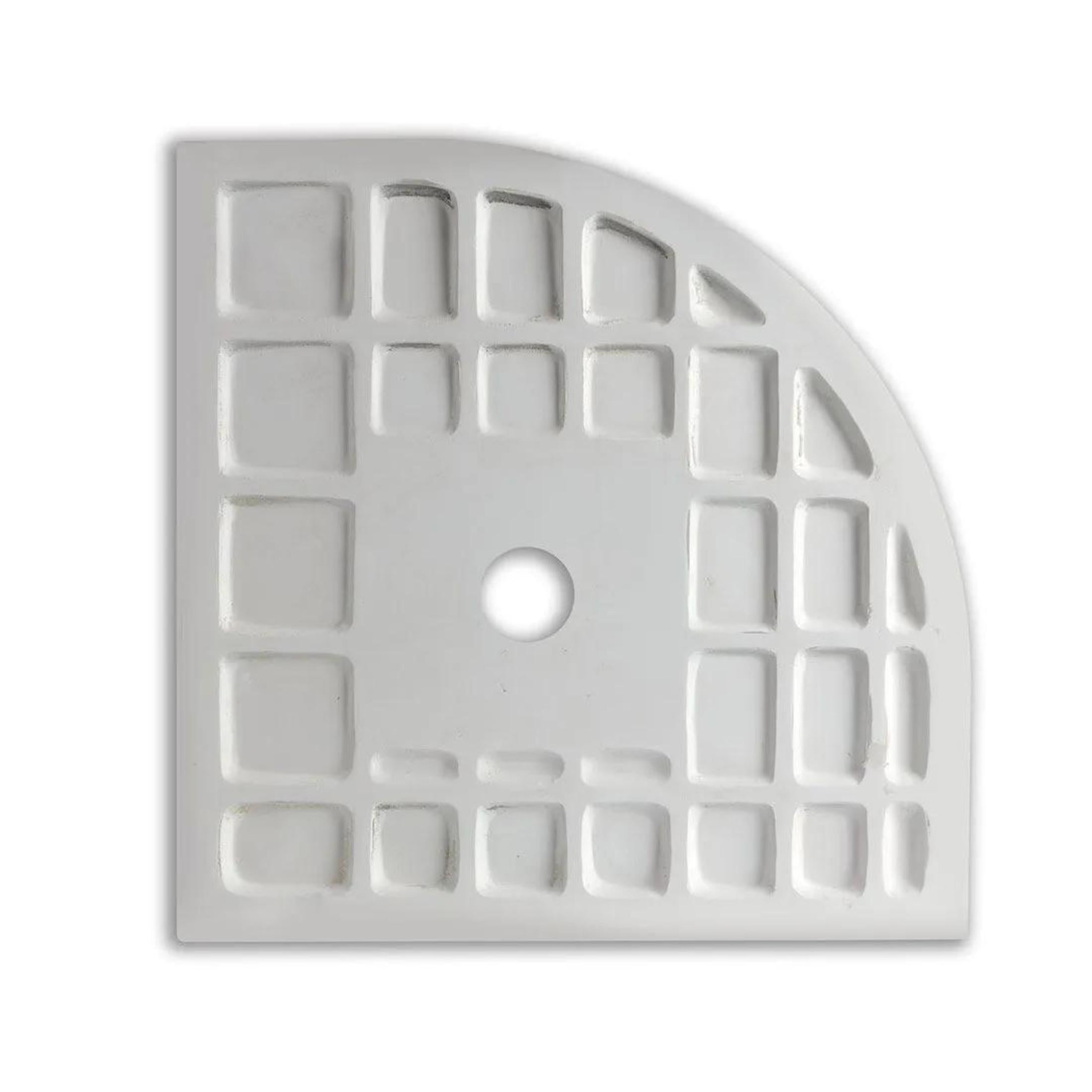 "Milano" semicircular shower tray in non-slip stone-effect resin