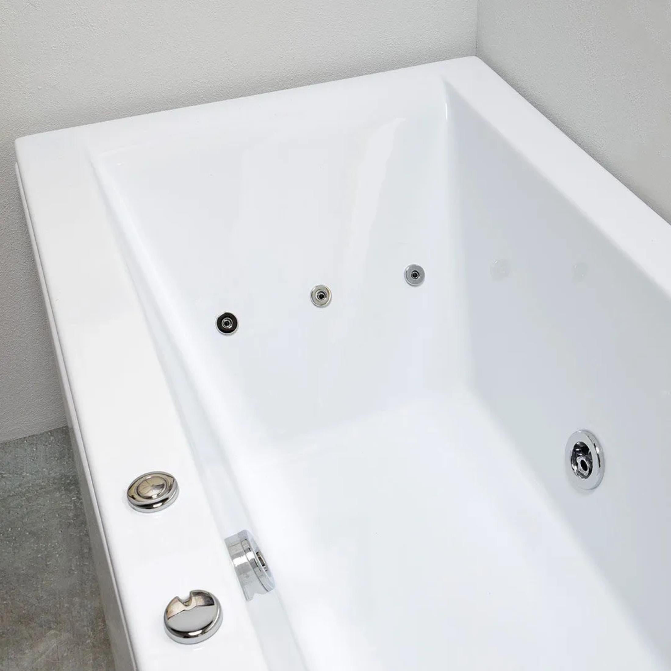 "Agata" hydromassage bathtub built into 3 acrylic walls, 170x75 cm, 56 cm high