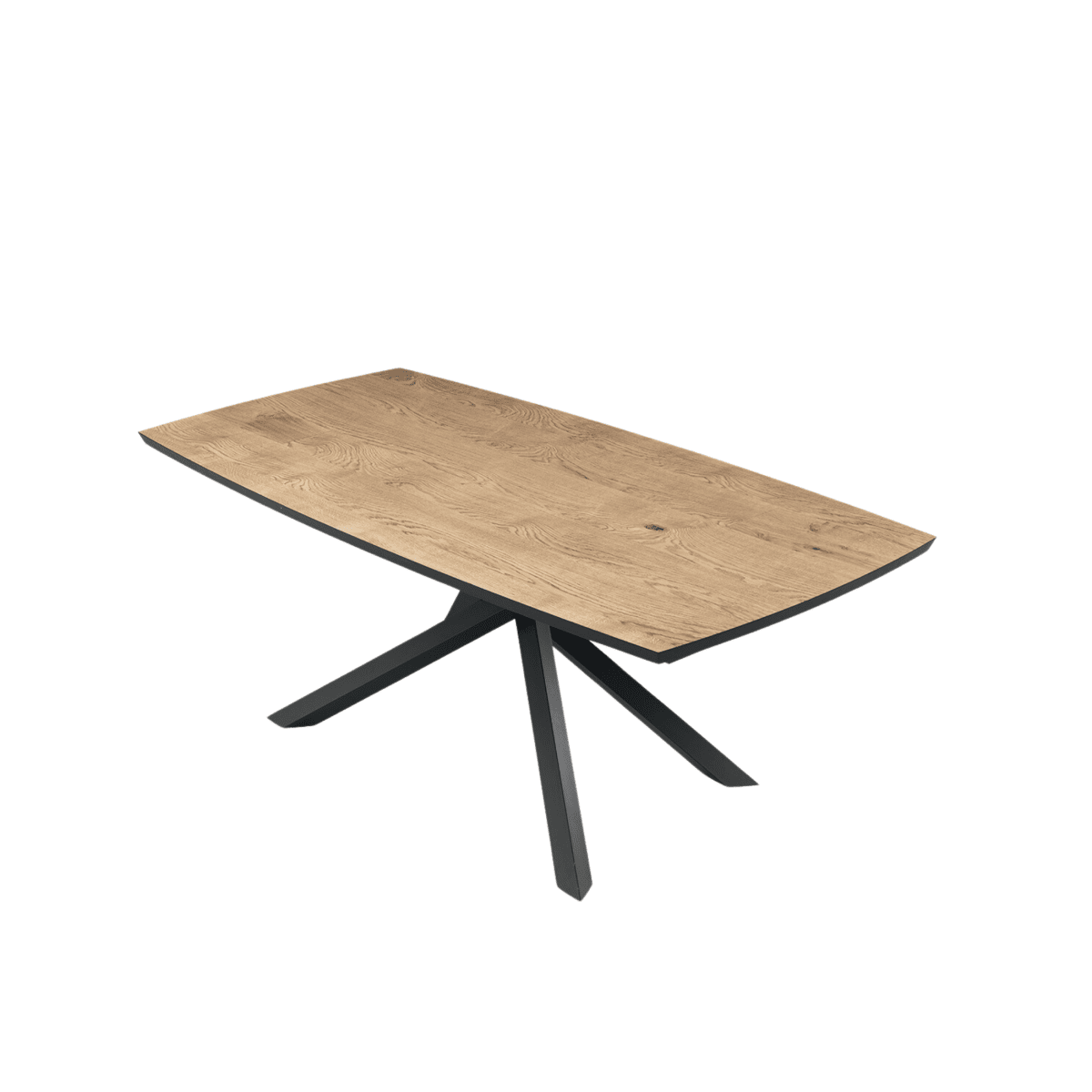 Tavolo moderno allungabile "Alan" con base in metallo e piano in rovere - MondoViro