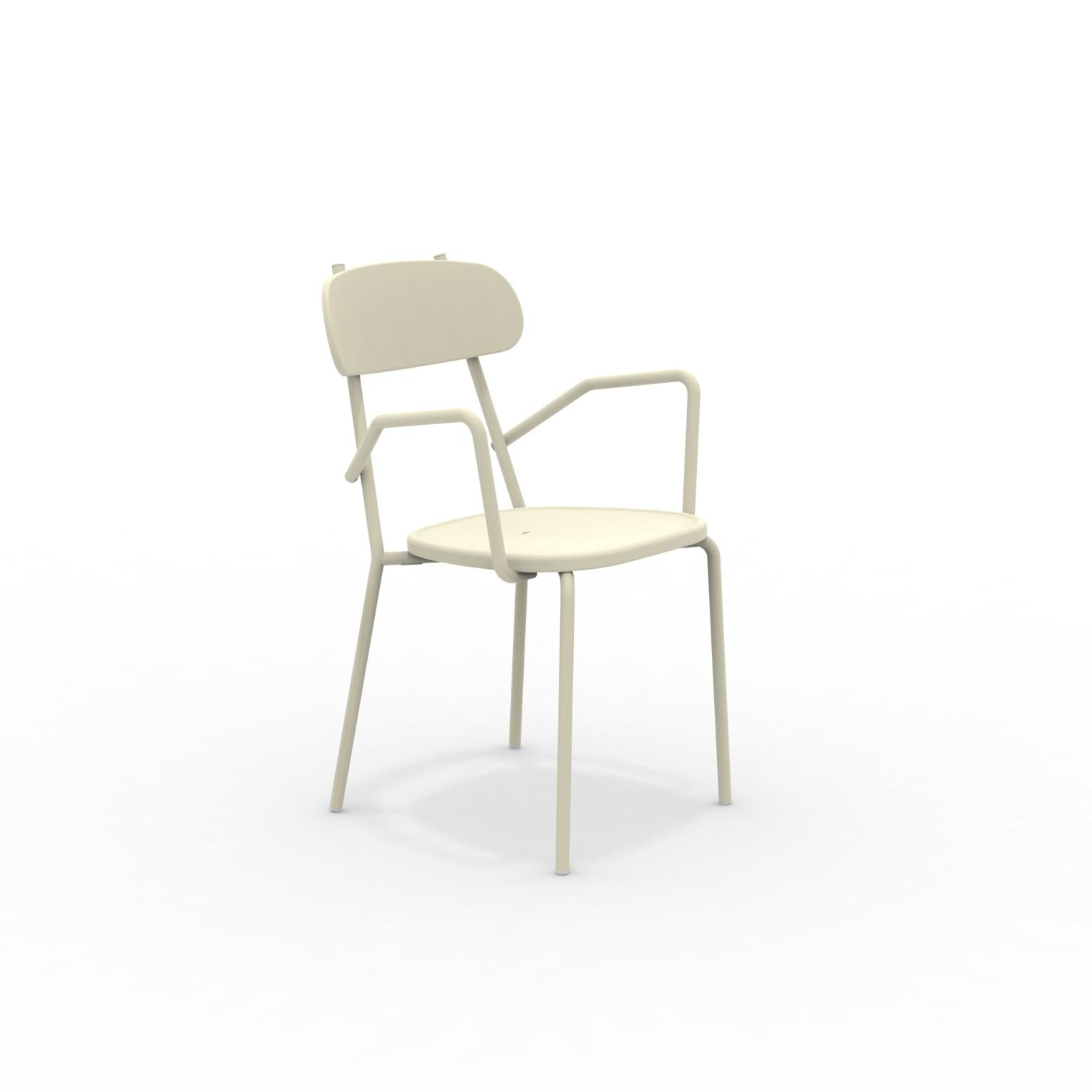 Set of "Fox" stackable painted metal garden chairs, 53x53 cm, 84h