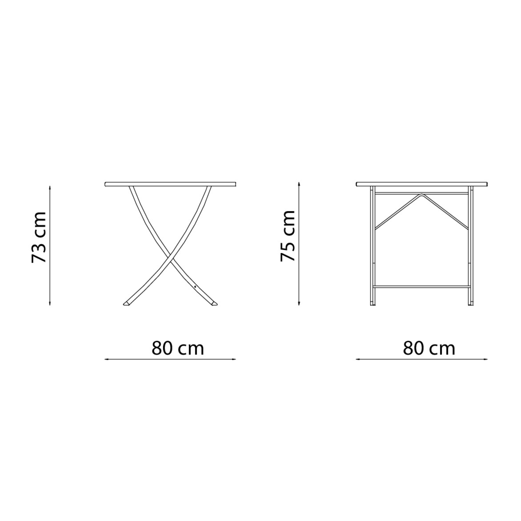 "Vegas" 75cm Galvanized Metal Folding Garden Table