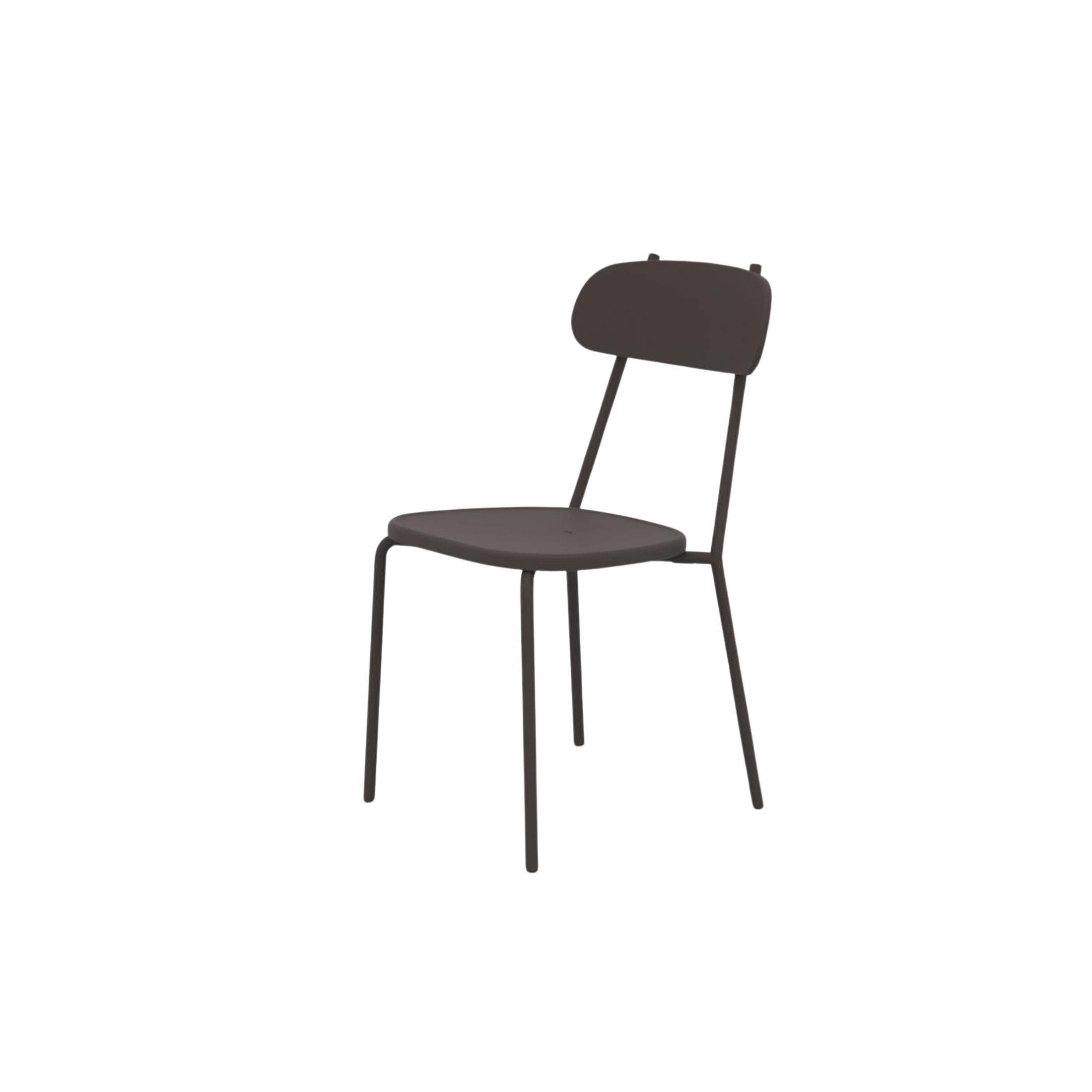 Set of stackable "Fox" garden chairs in painted metal, 45x53 cm, 84h