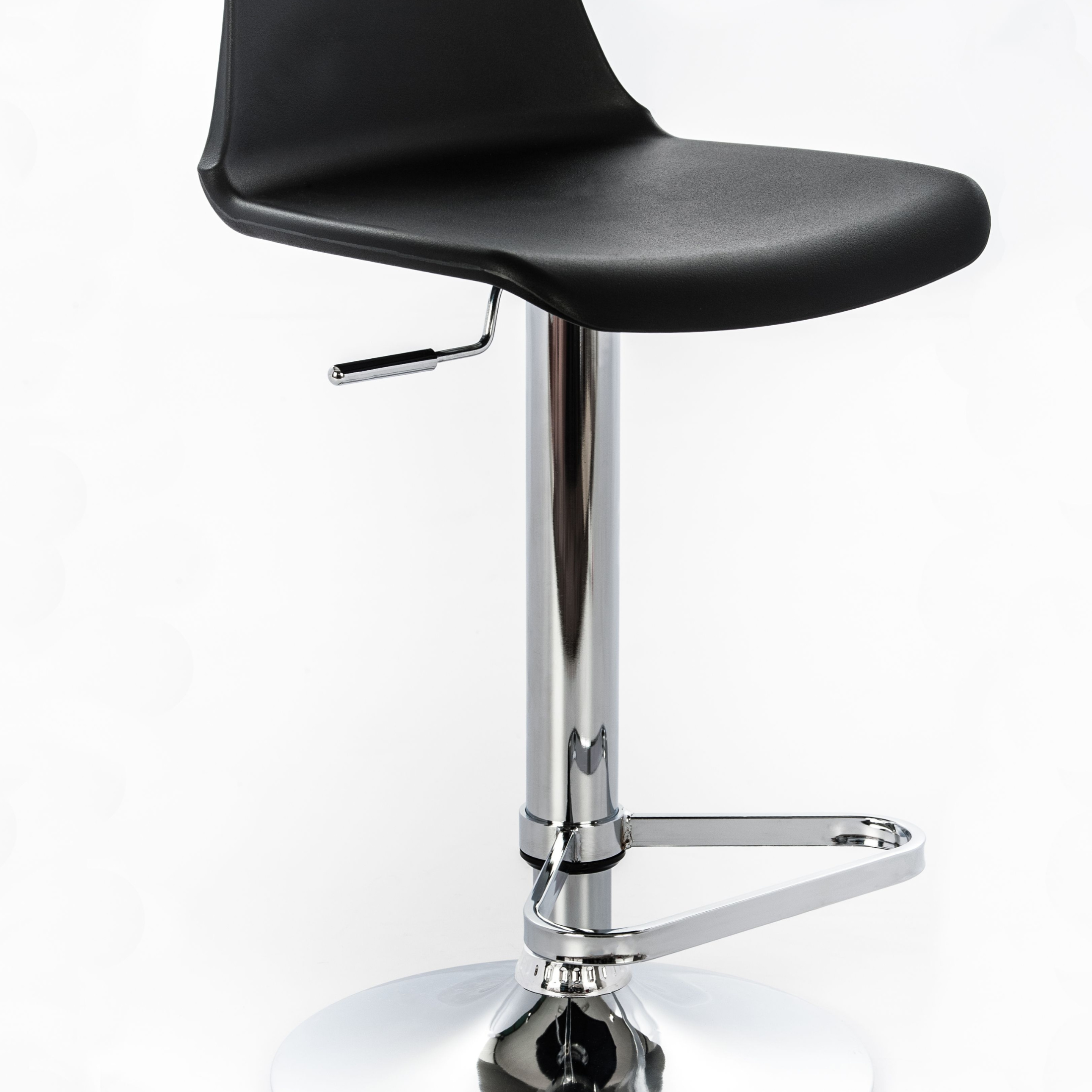 Set of "Henri" high stools in polypropylene with gas lift and footrest, 41x39 cm, 72h