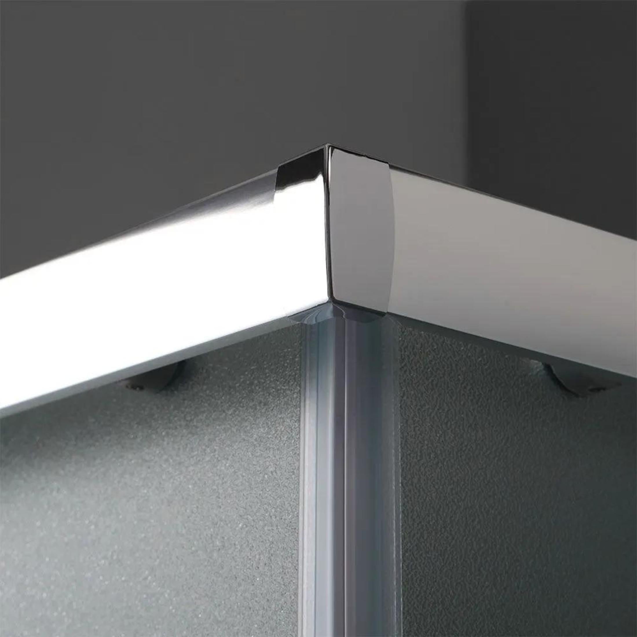 "Genova Two" square shower enclosure with sliding doors in opaque tempered glass, 185 cm high