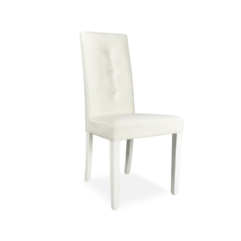 Set of "Montecarlo" dining chairs upholstered in fabric with matching legs, 47x46 cm, 101h