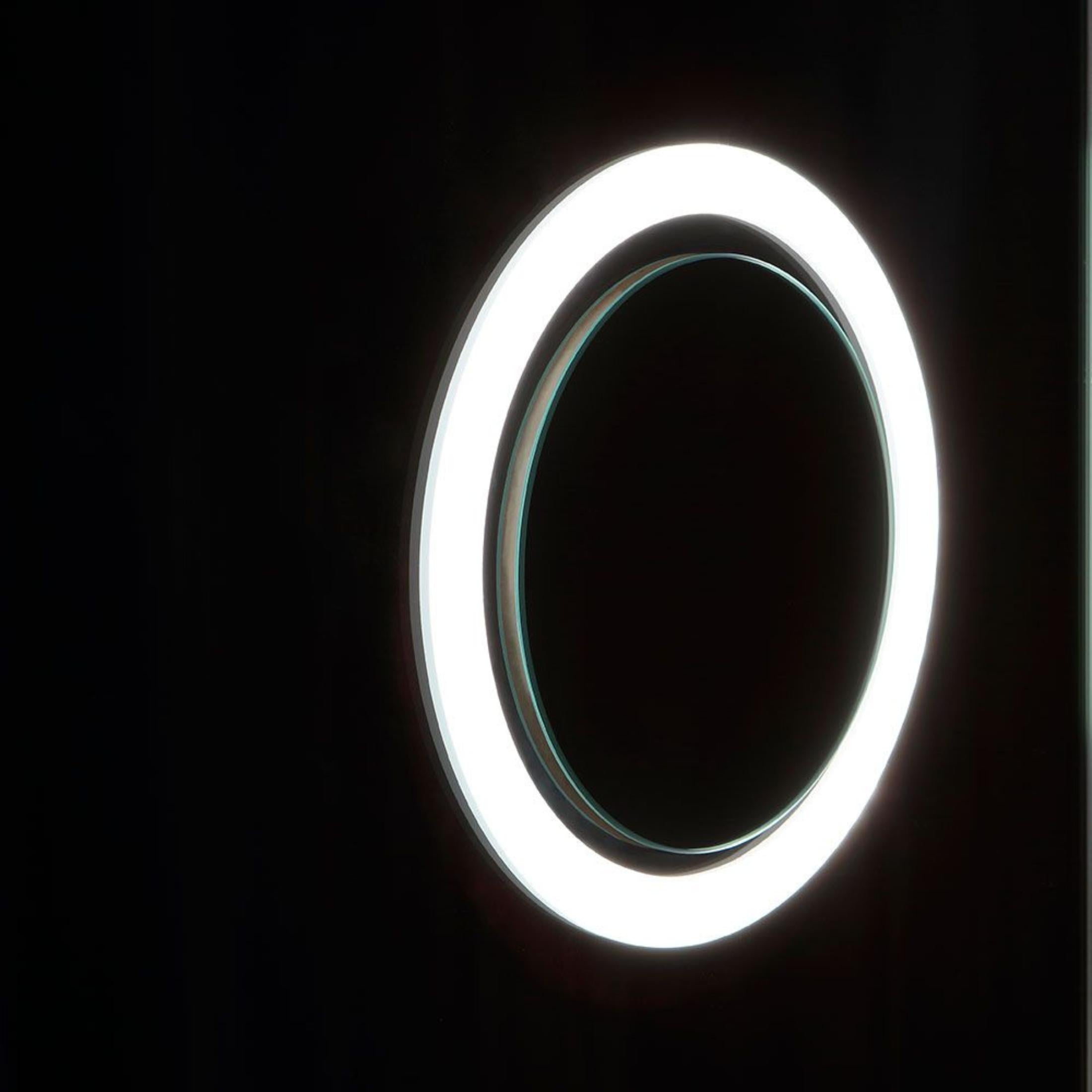 "Corvallis" rectangular LED mirror with backlit magnifying glass, 120x70 cm