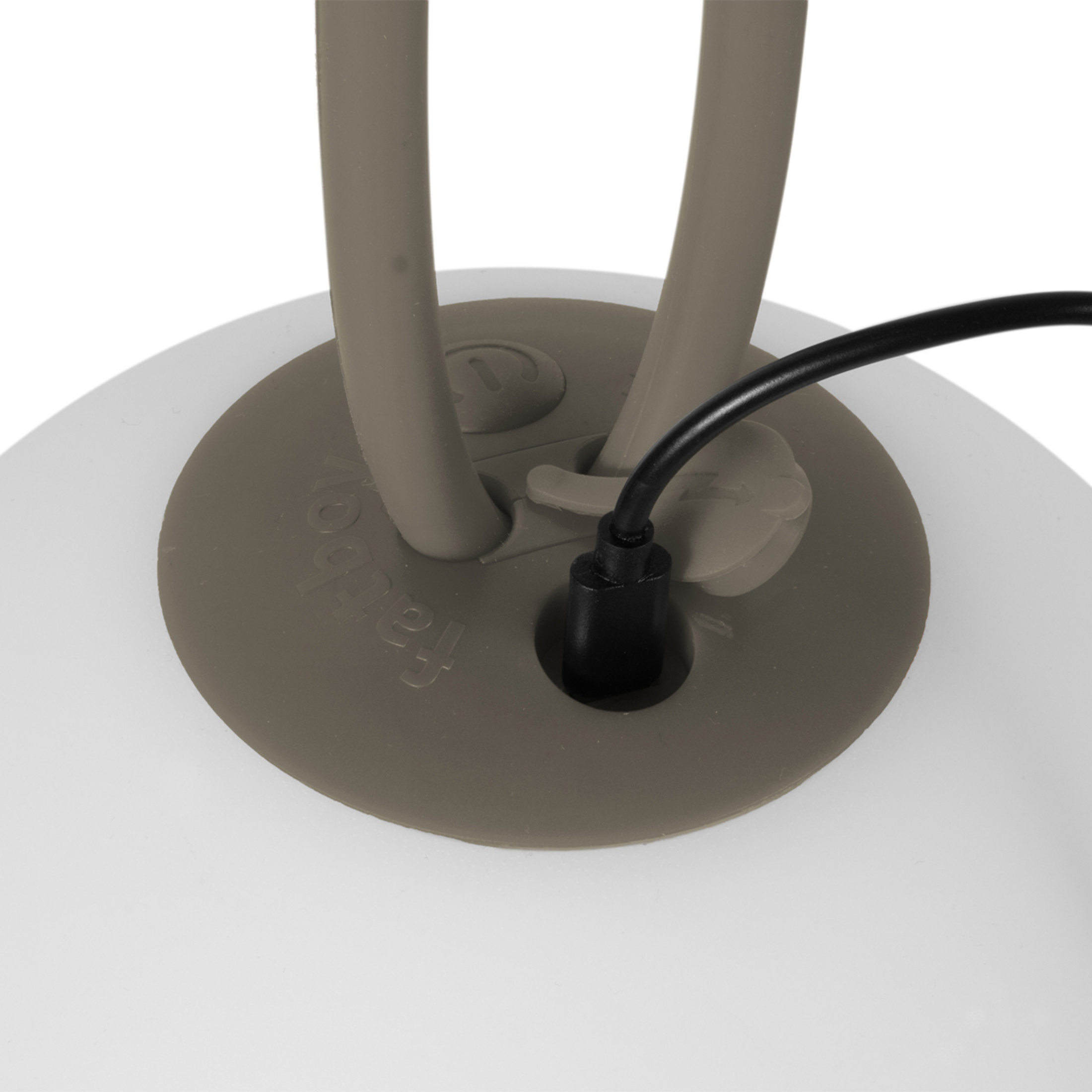 Set of 2 "Bolleke" battery-powered LED hanging lamps in HDPE with rubber hook, 20x20 cm