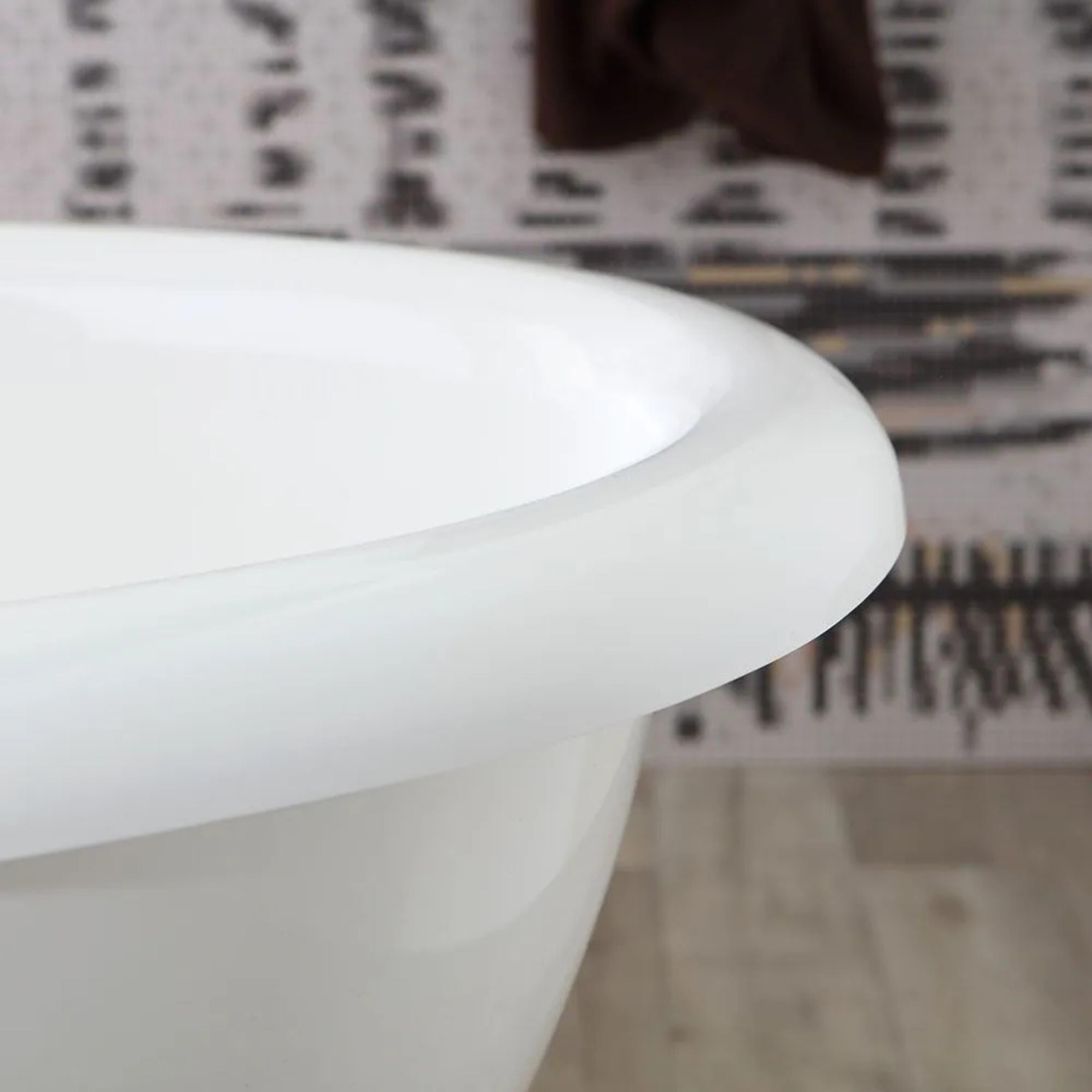 "Rossana" freestanding oval bathtub in recomposed marble, 181x80 cm, 63.3 cm high