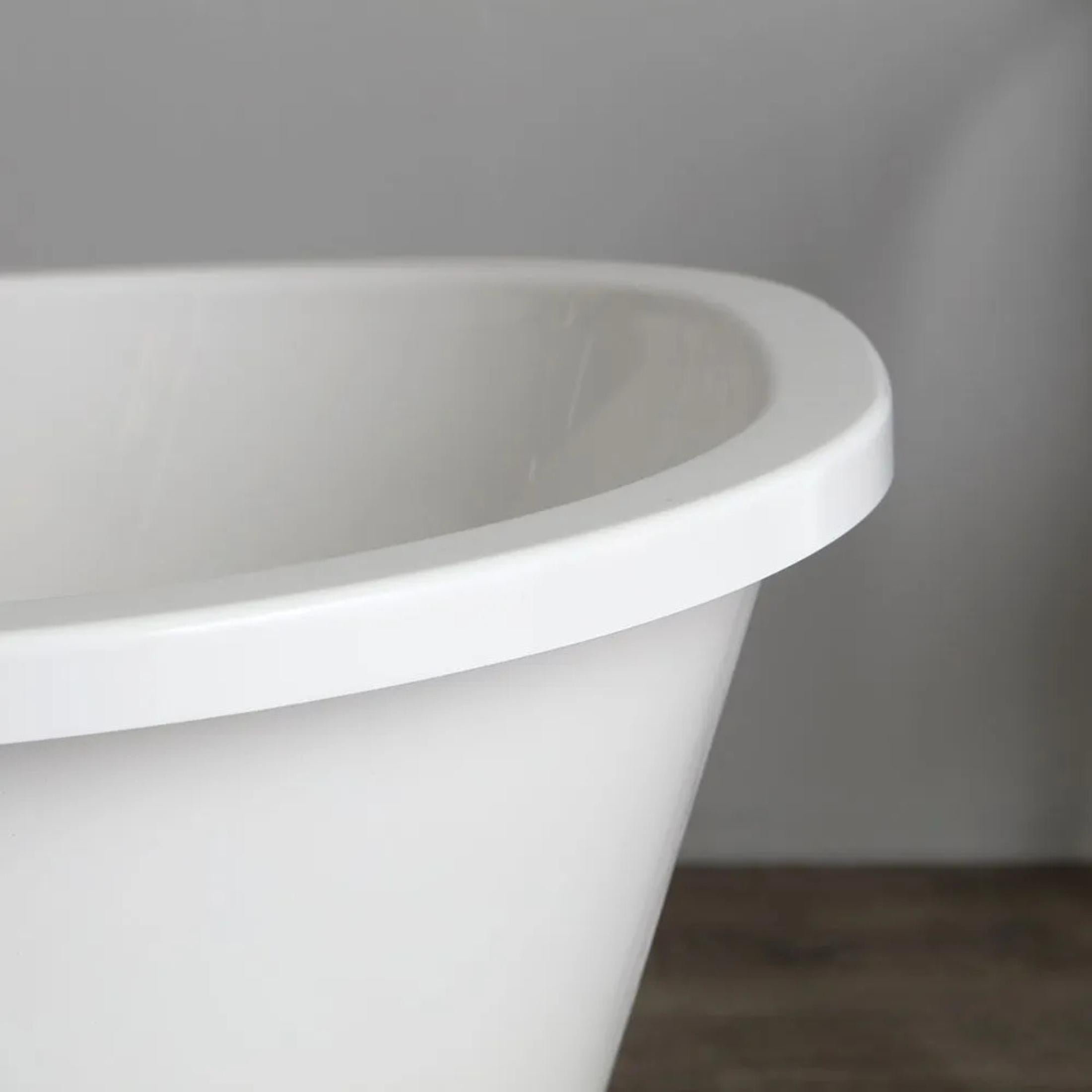 "Alma" freestanding bathtub in white recomposed marble 159.5x73 cm 80.5h