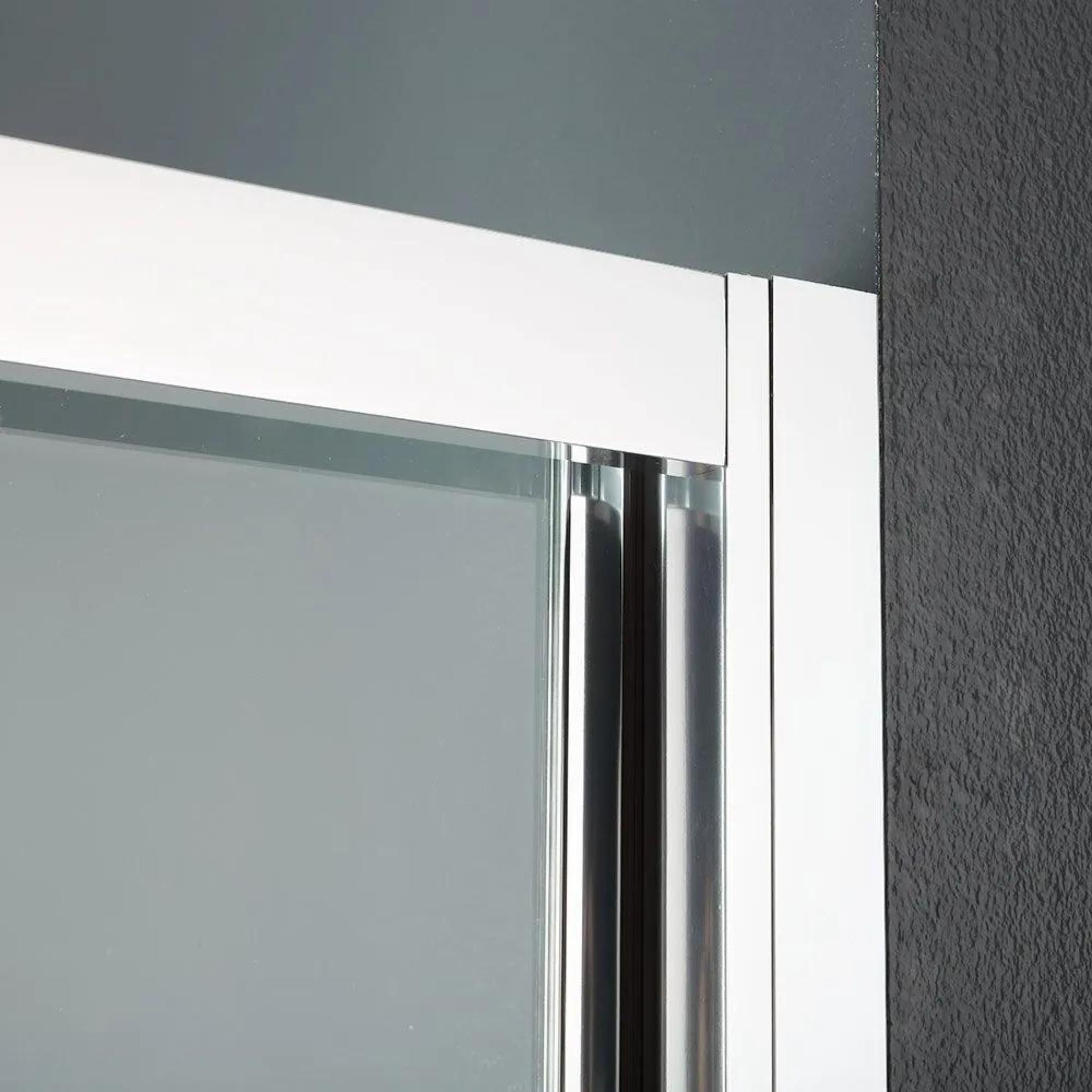 "Ferrara" 2-panel shower door in clear glass, 185 cm high