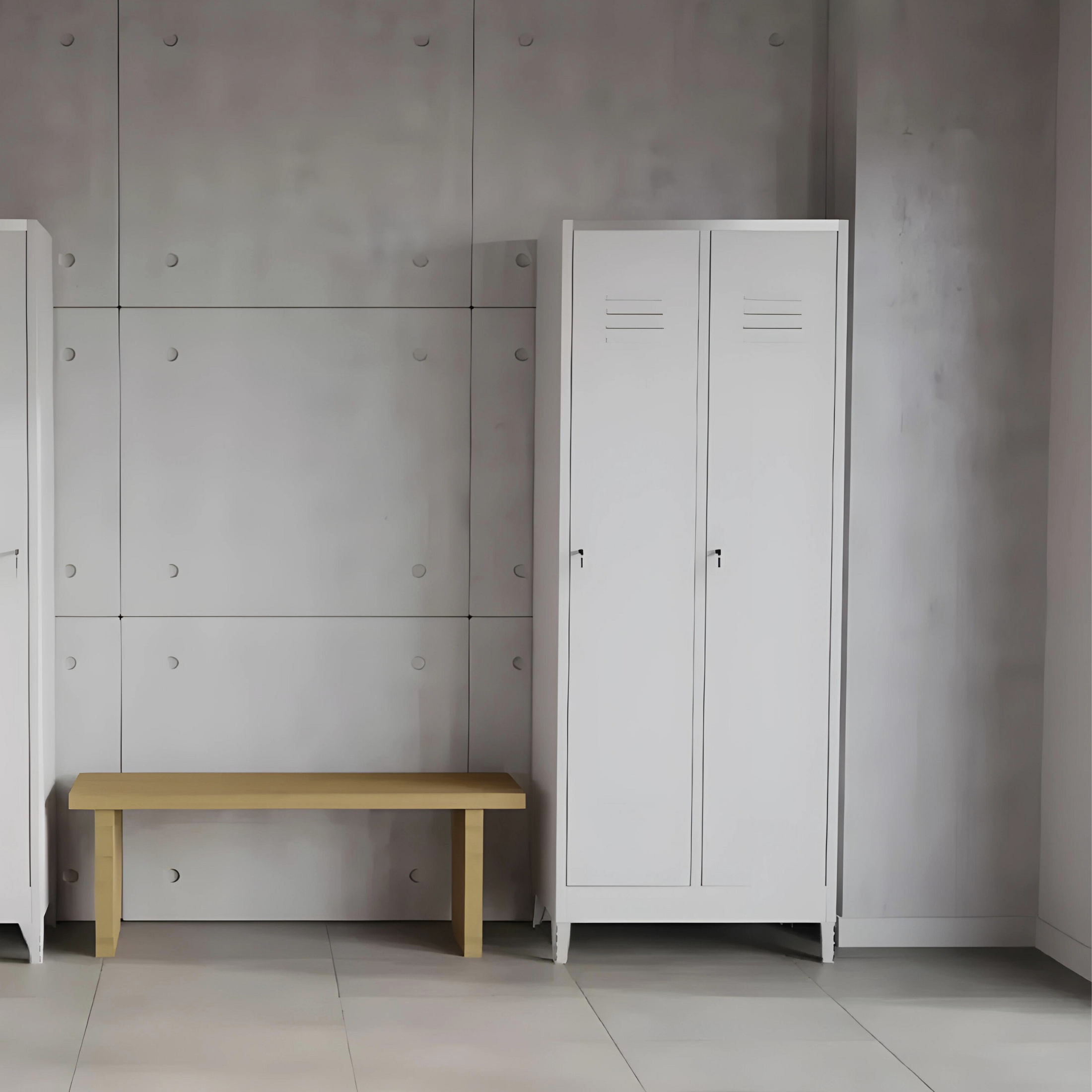 "Daegu" metal dressing closet with shelf and clothes hangers