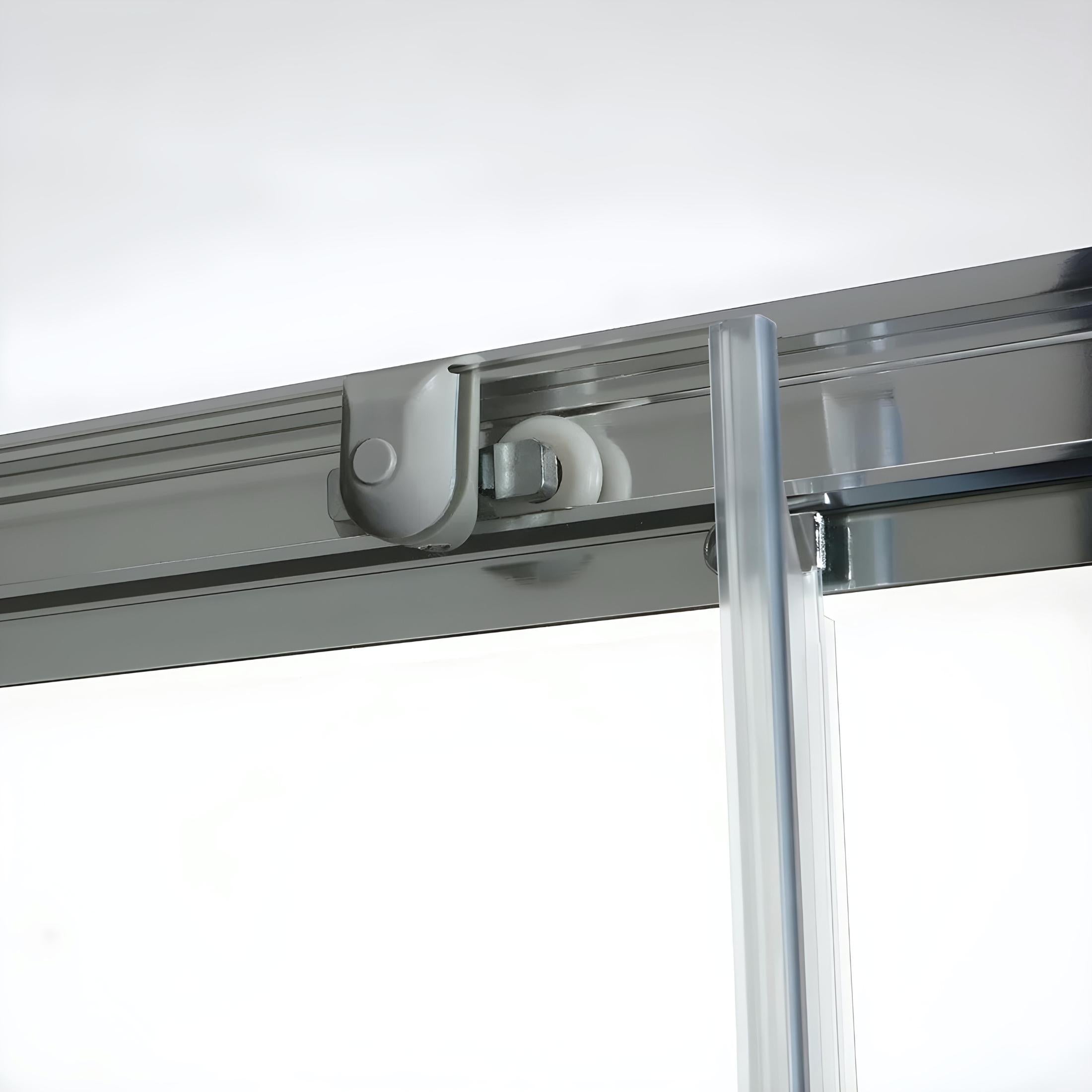 "Ferrara" 2-panel shower door in clear glass, 185 cm high