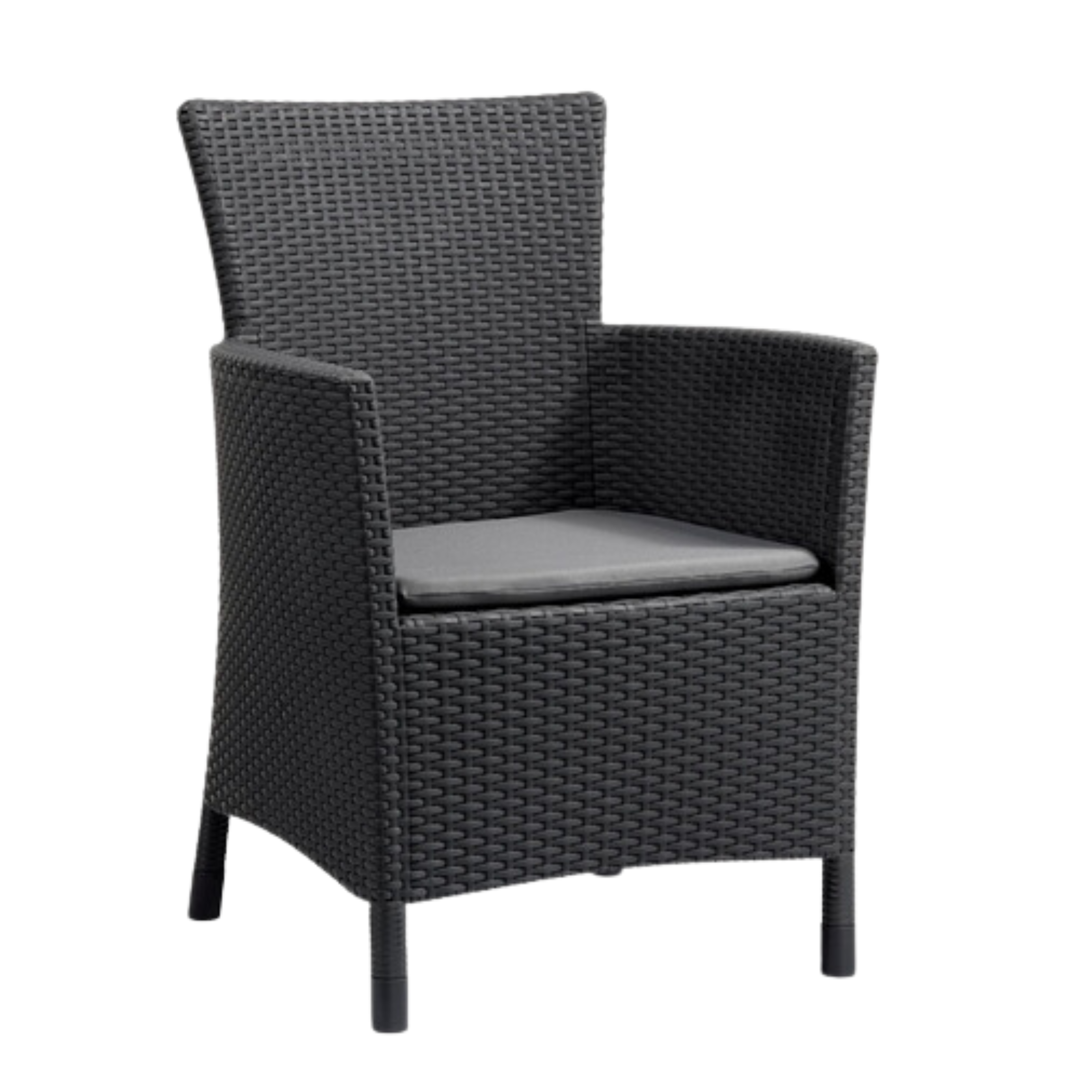"Iowa" rattan garden armchair with seat cushion, 60x62 cm, 89 cm high.