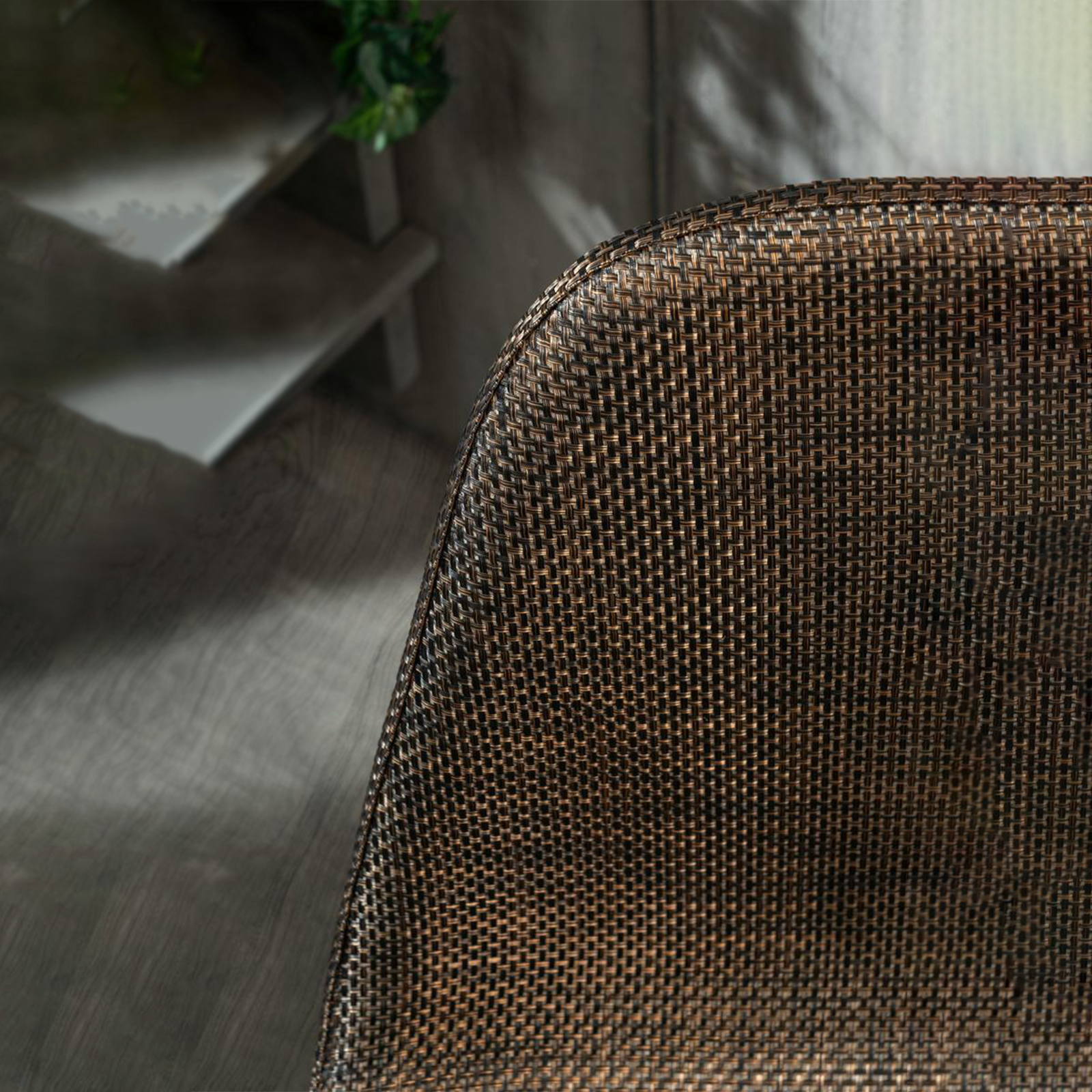 Vintage "Florida" Rattan Faux Leather Dining Chair Set