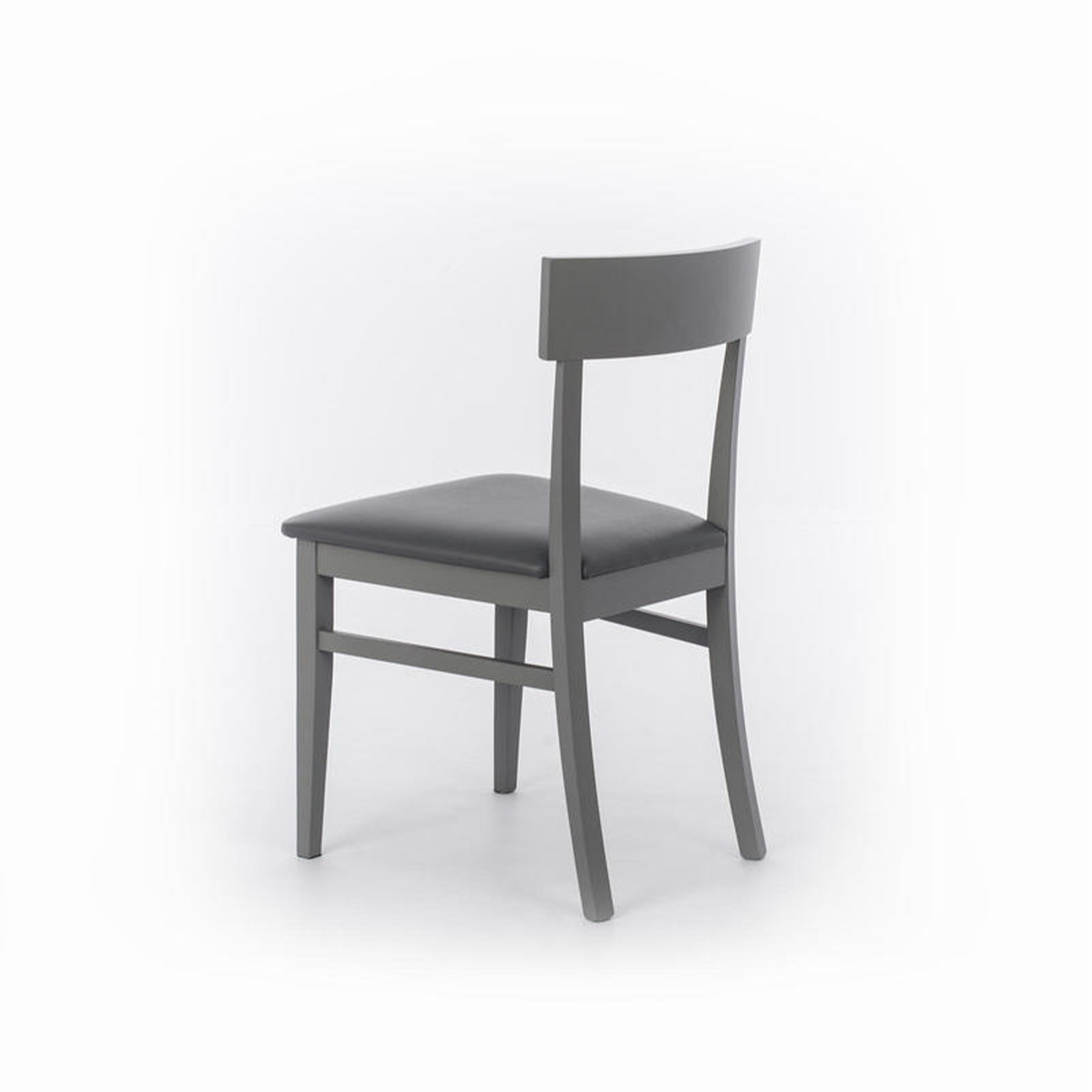 Set of "Siena" living room chairs in lacquered wood, modern upholstered, 44x45 cm, 82 cm high.