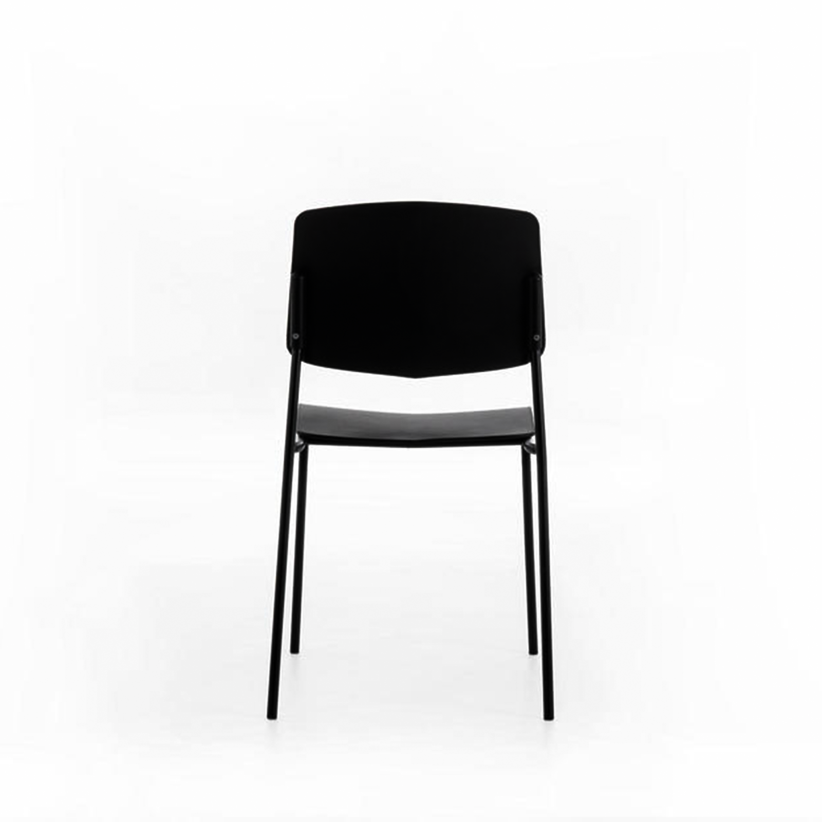 Set of modern stackable "Giada" polypropylene chairs with painted metal legs