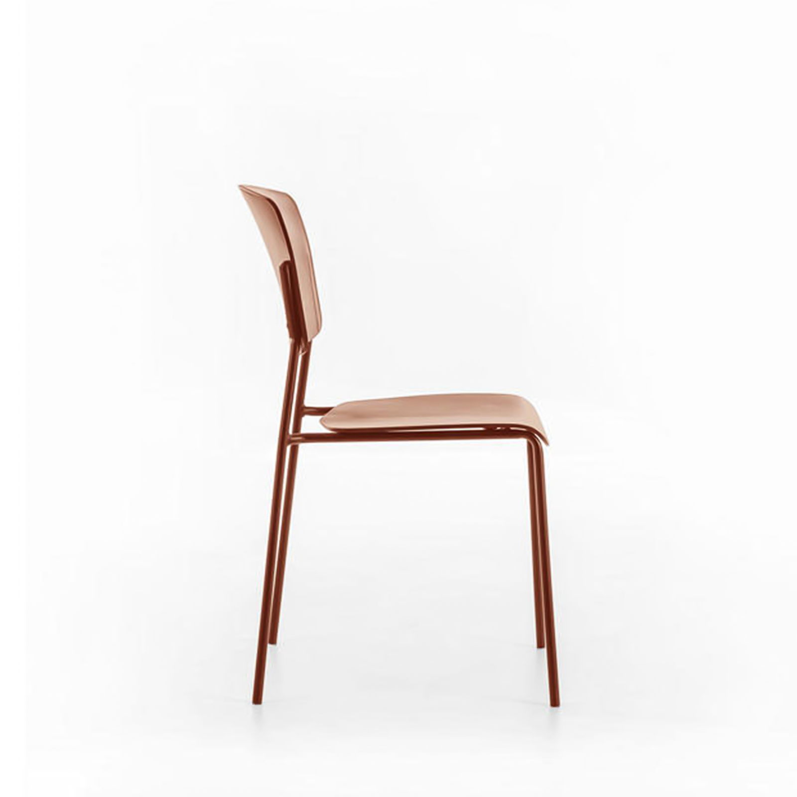 Set of modern stackable "Giada" polypropylene chairs with painted metal legs