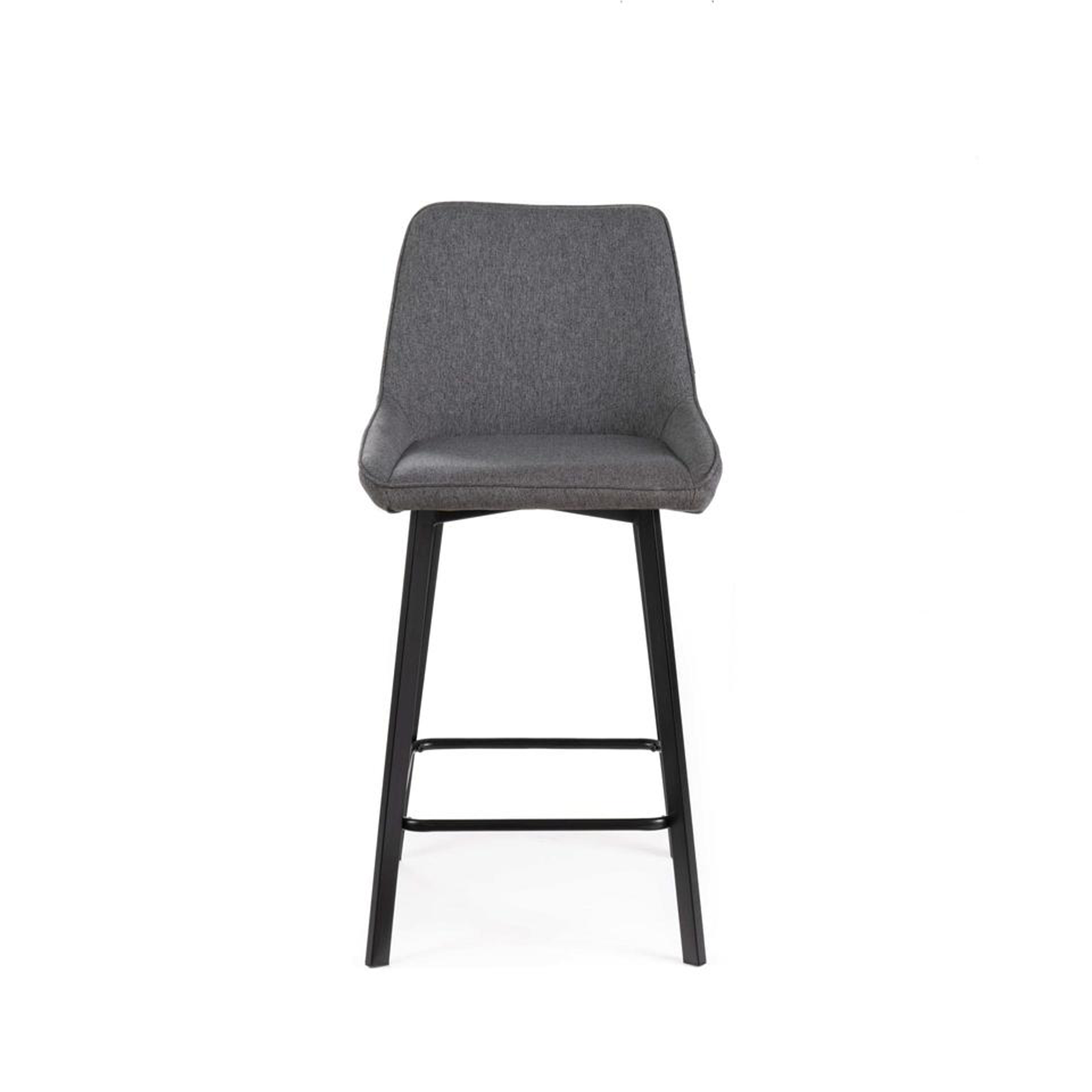 Set of "Fox" high stools in padded fabric with footrest cm 44x50 94h