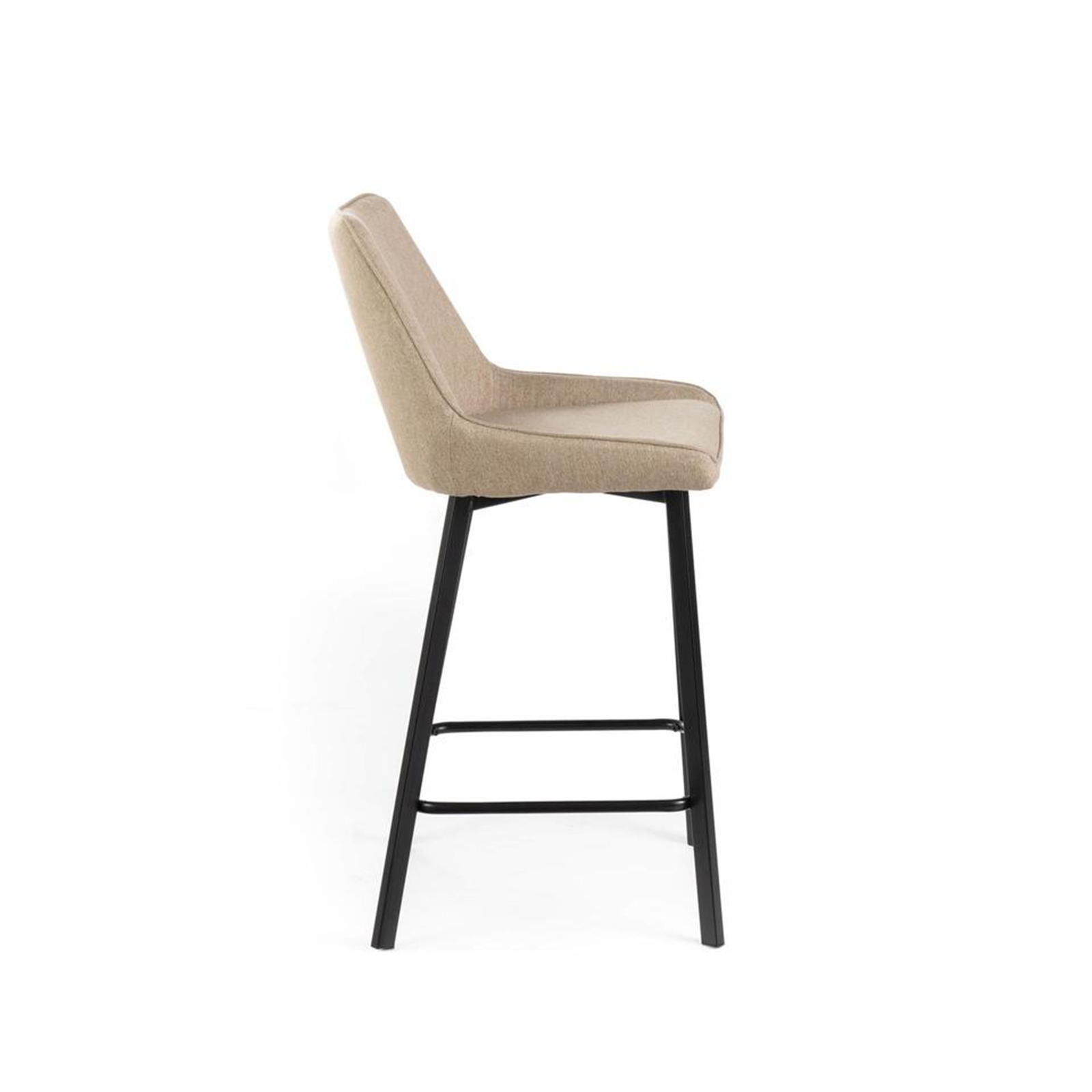 Set of "Fox" high stools in padded fabric with footrest cm 44x50 94h