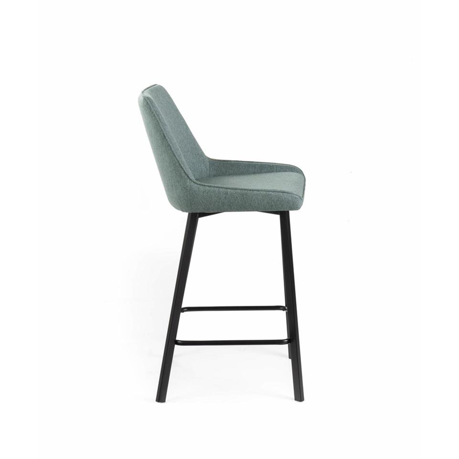 Set of "Fox" high stools in padded fabric with footrest cm 44x50 94h