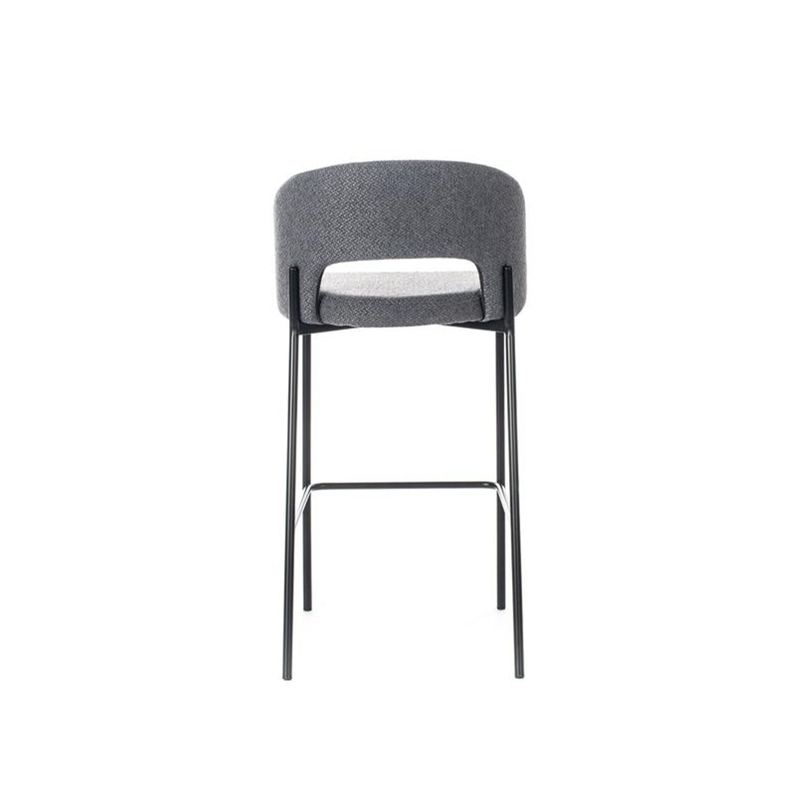 Set of "Alan" high stools in padded fabric with footrest cm 52x50 98h