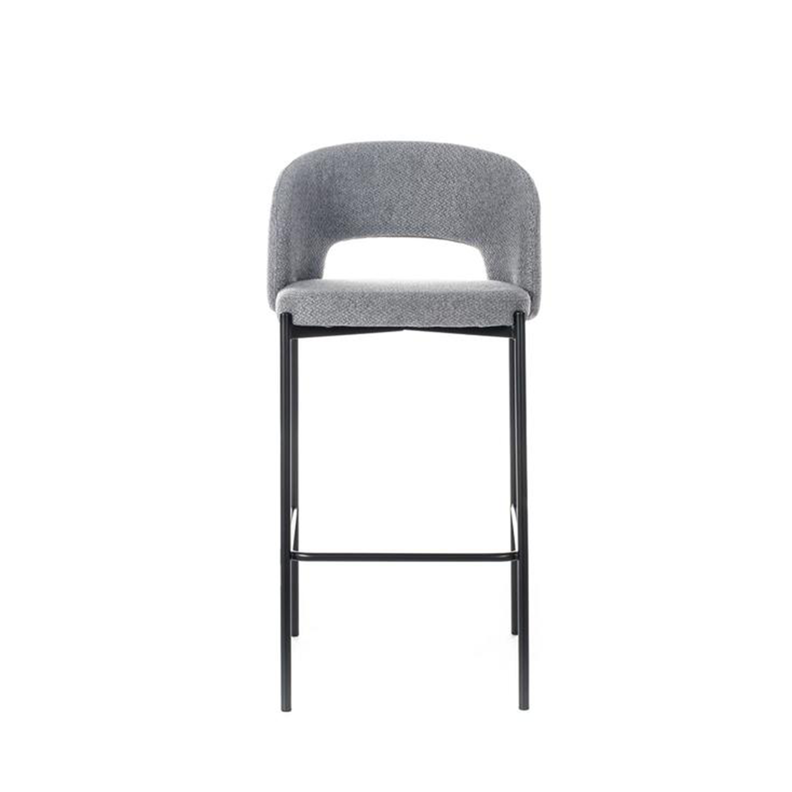 Set of "Alan" high stools in padded fabric with footrest cm 52x50 98h