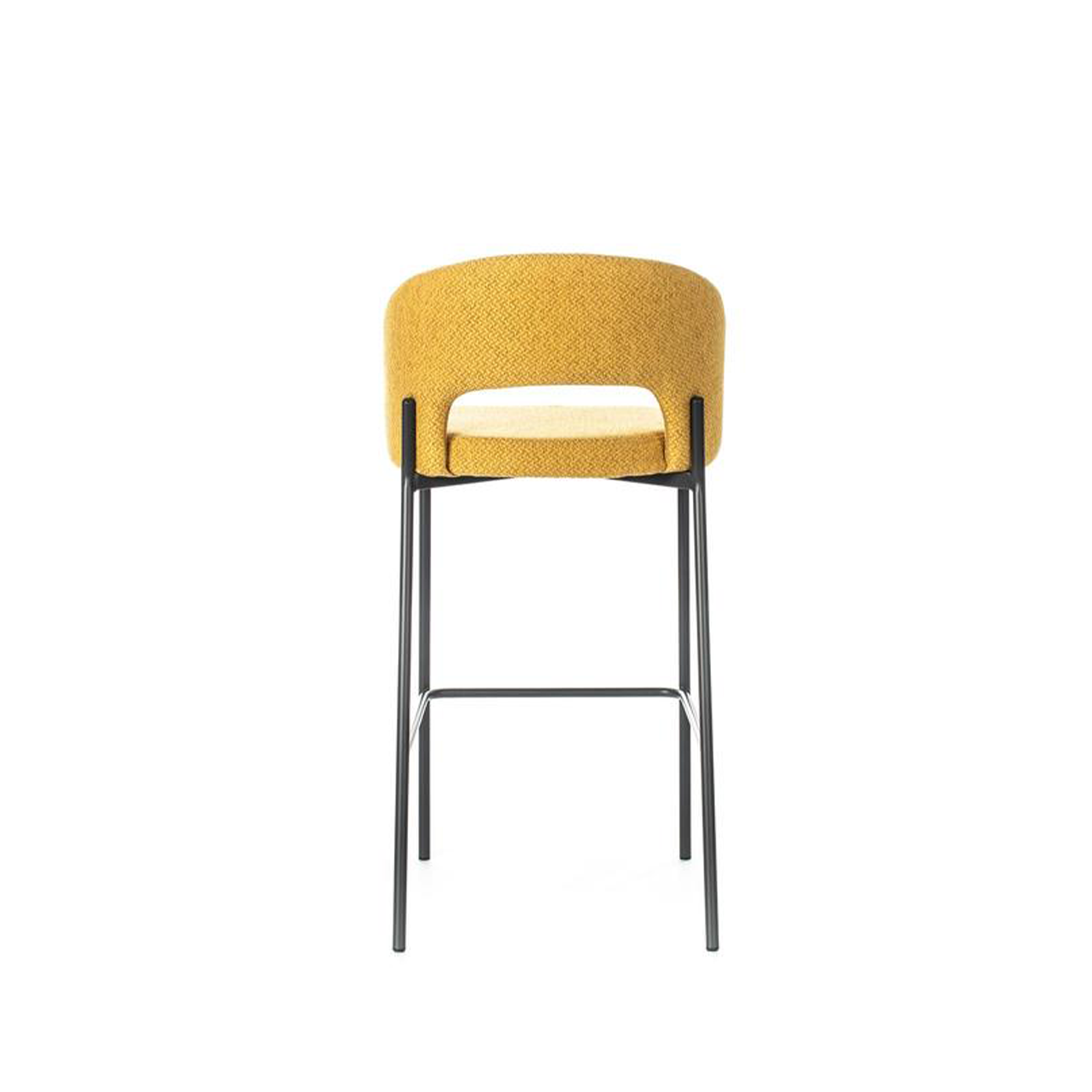 Set of "Alan" high stools in padded fabric with footrest cm 52x50 98h