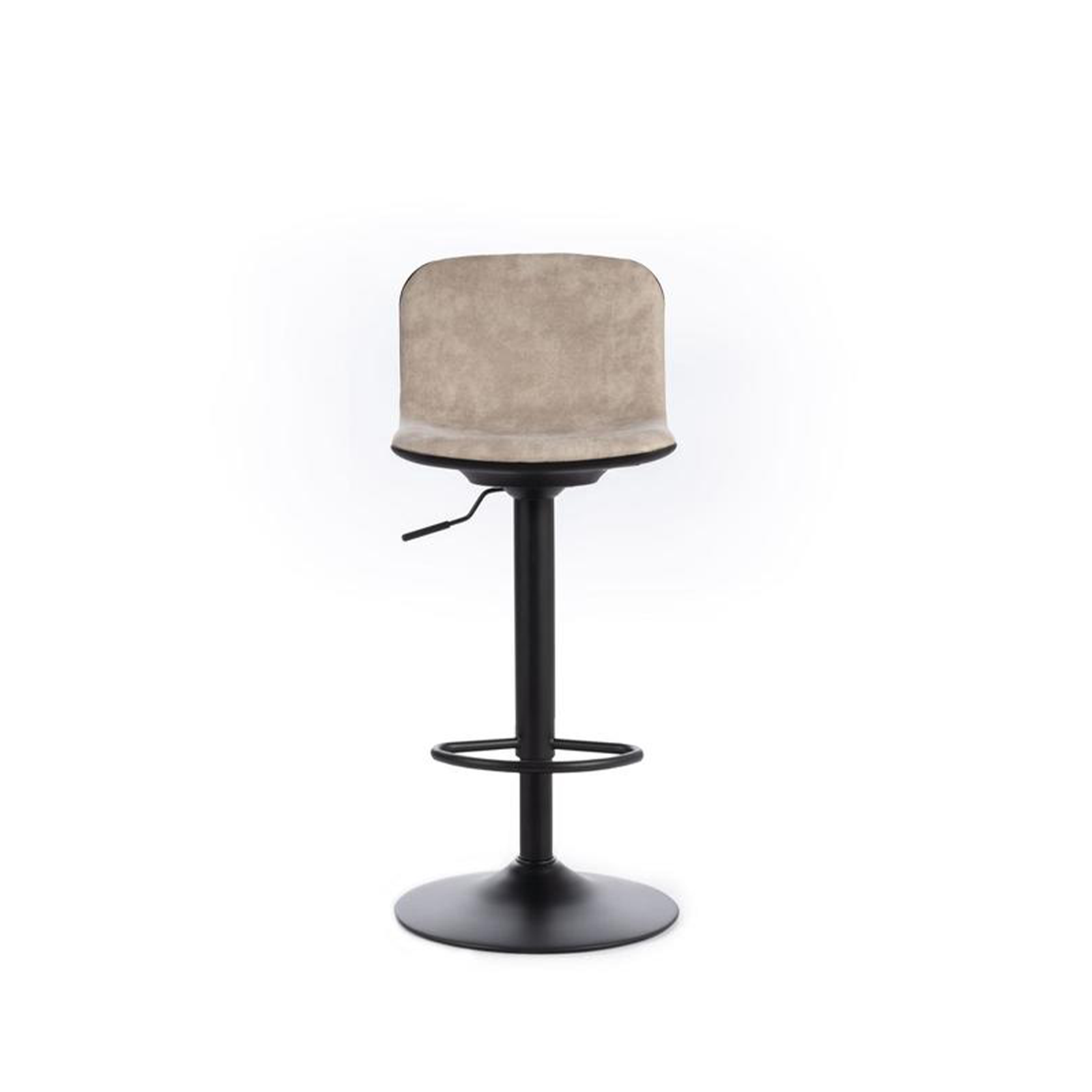 Set of "Woody" high stools in fabric with gas lift and footrest, 45x39 cm, 86h