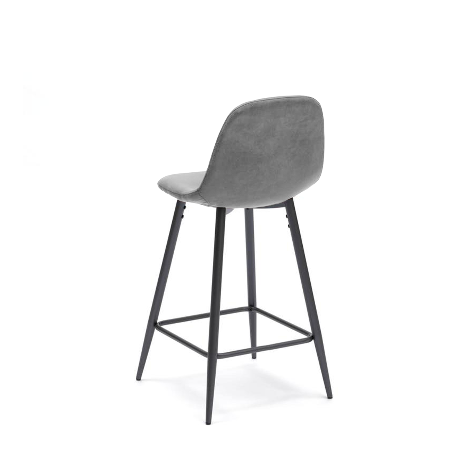 Set of high padded stools "Brig" in imitation leather with footrest cm 50x44 84h