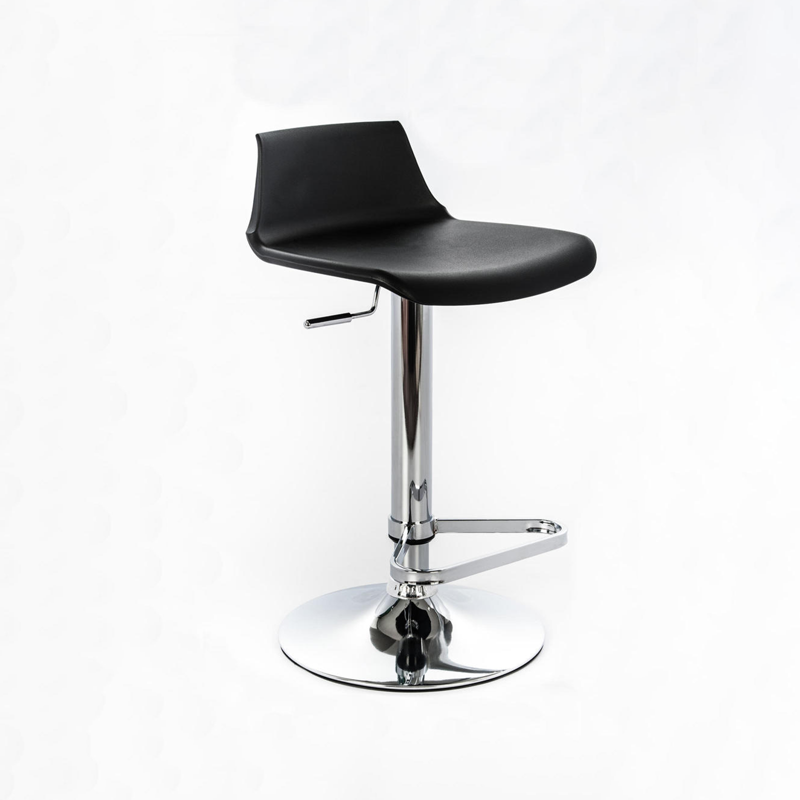 Set of "Henri" high stools in polypropylene with gas lift and footrest, 41x39 cm, 72h