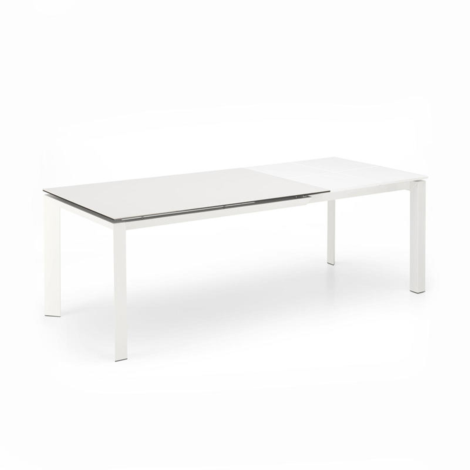 Tavolo allungabile moderno "Filo" piano in ceramica gambe in alluminio cm 140/220x90 75h